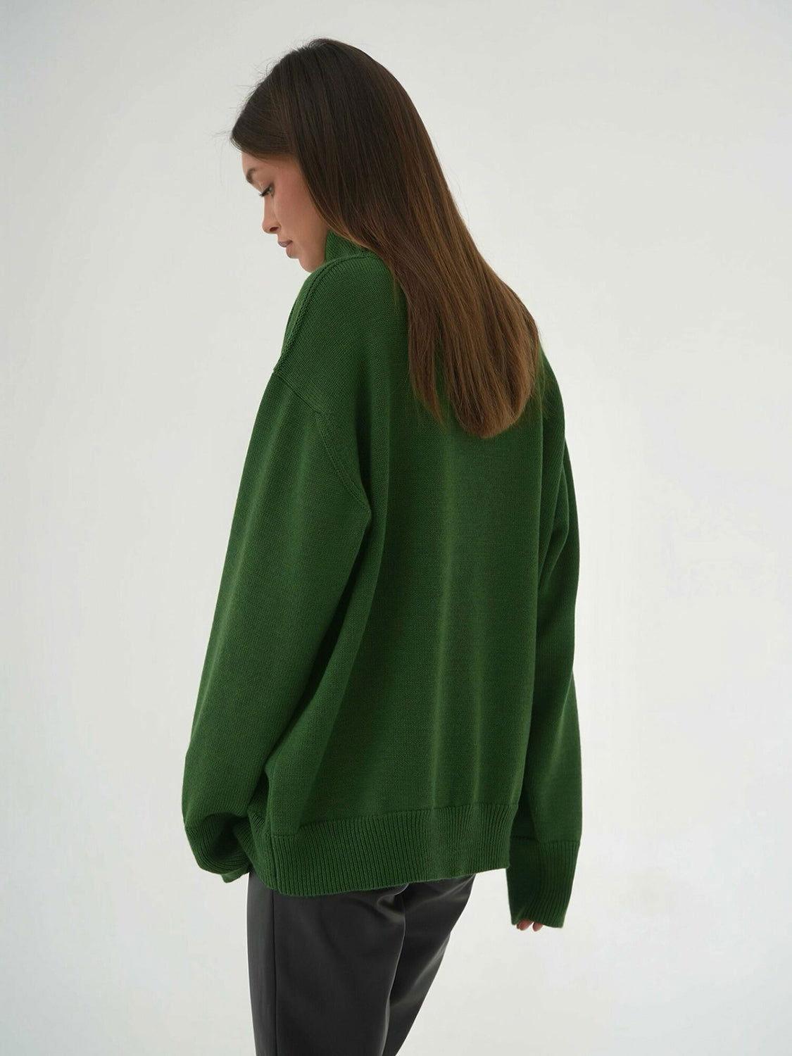 Turtleneck Long Sleeve Sweater - Clothes For Her Online Store