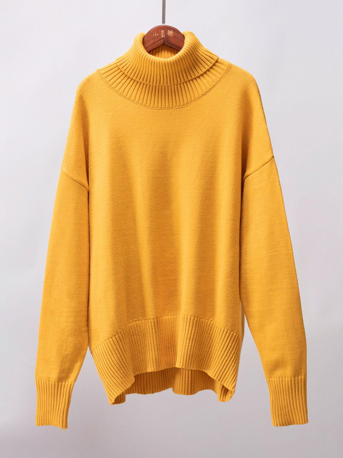 Turtleneck Long Sleeve Sweater - Clothes For Her Online Store