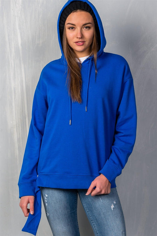 Uneven Hem Graphic "venice" Pullover Hoodie - Clothes For Her Online Store