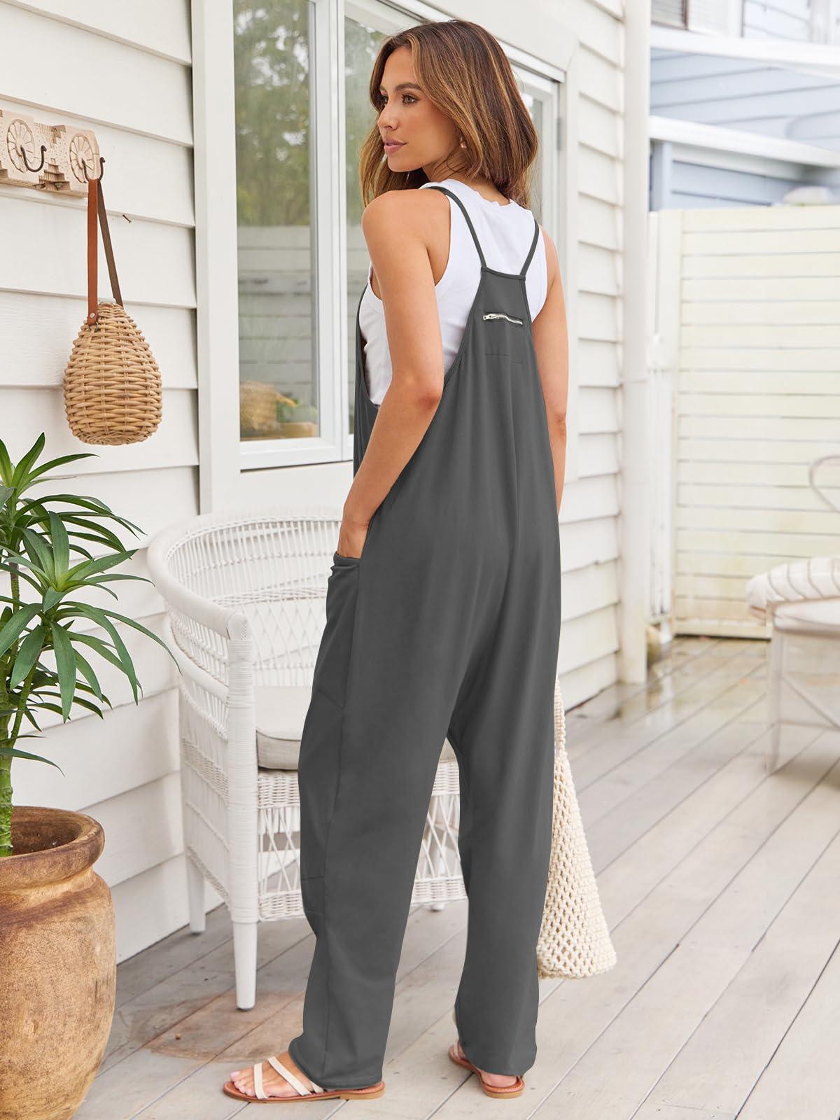 V-Neck Spaghetti Strap Jumpsuit - Clothes For Her Online Store