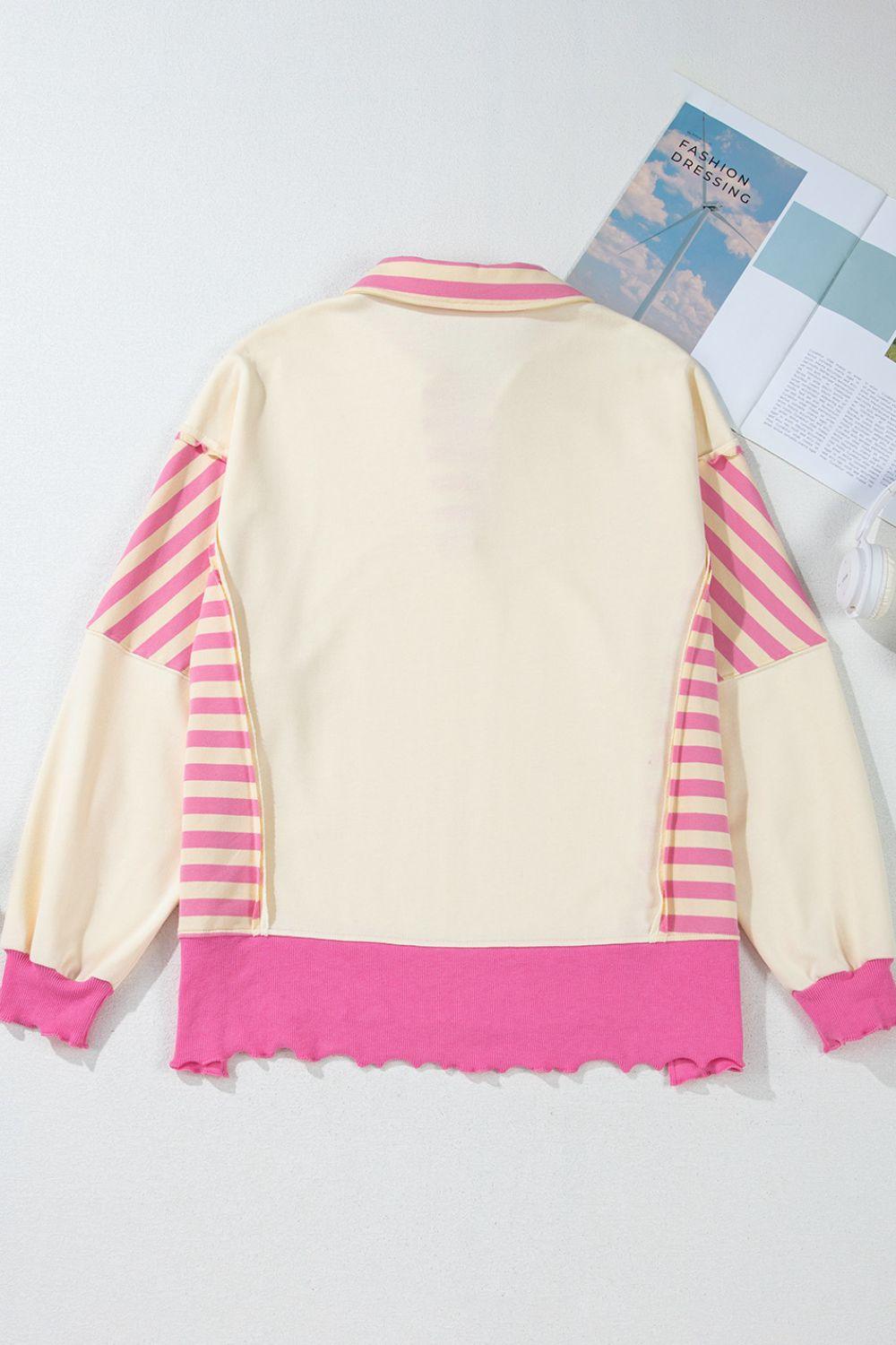 Valentine’s Day Sequin Heart Pattern Long Sleeve Sweatshirt - Clothes For Her Online Store