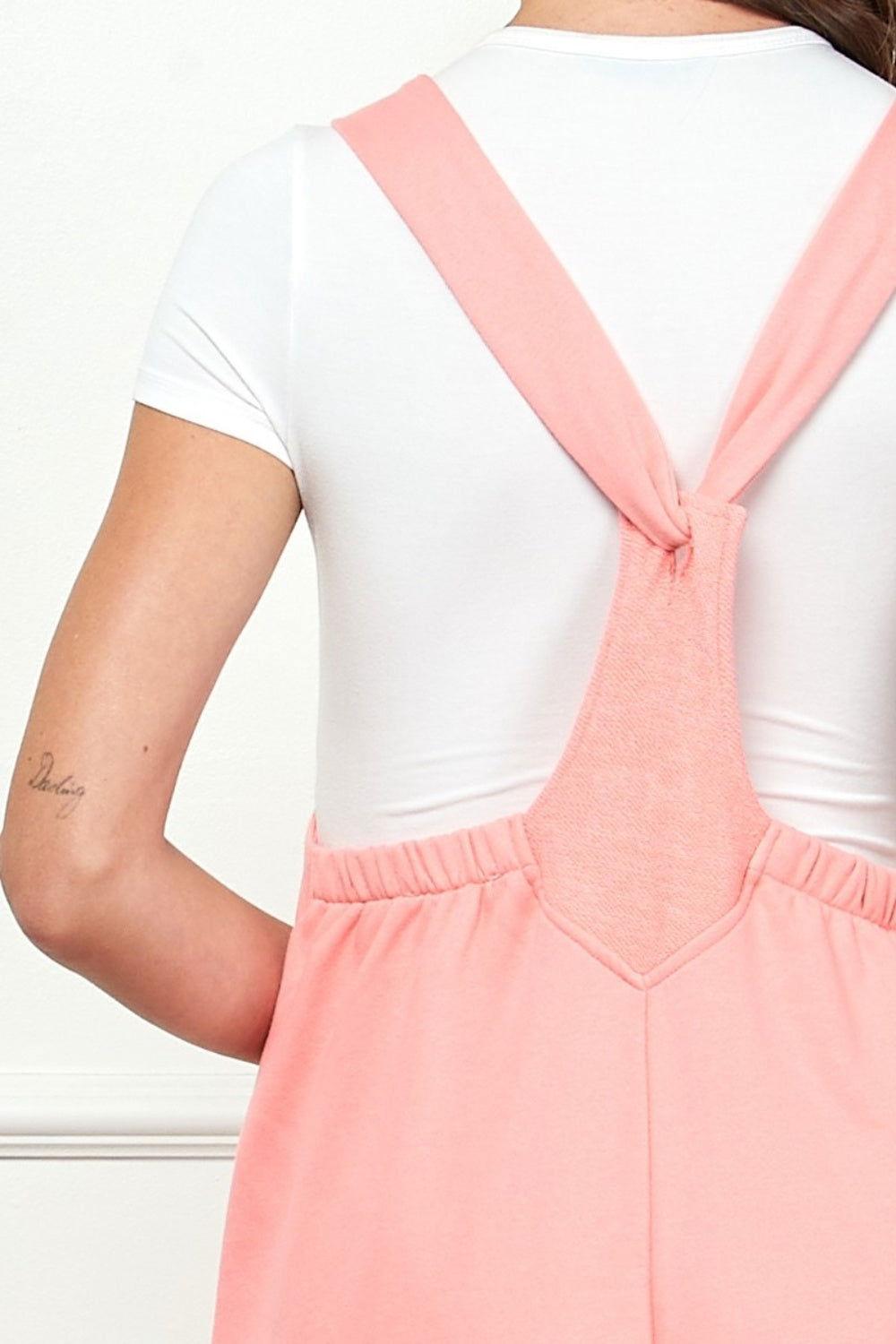 Veveret Wide Strap French Terry Overalls - Clothes For Her Online Store