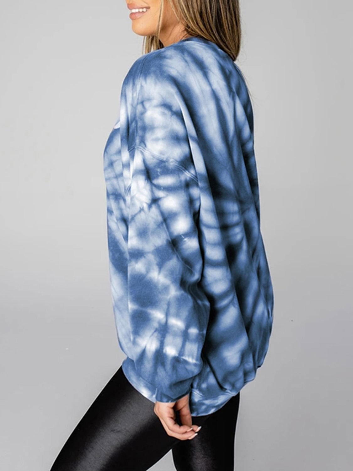 WEEKEND LOVER Graphic Tie-Dye Sweatshirt - Clothes For Her Online Store