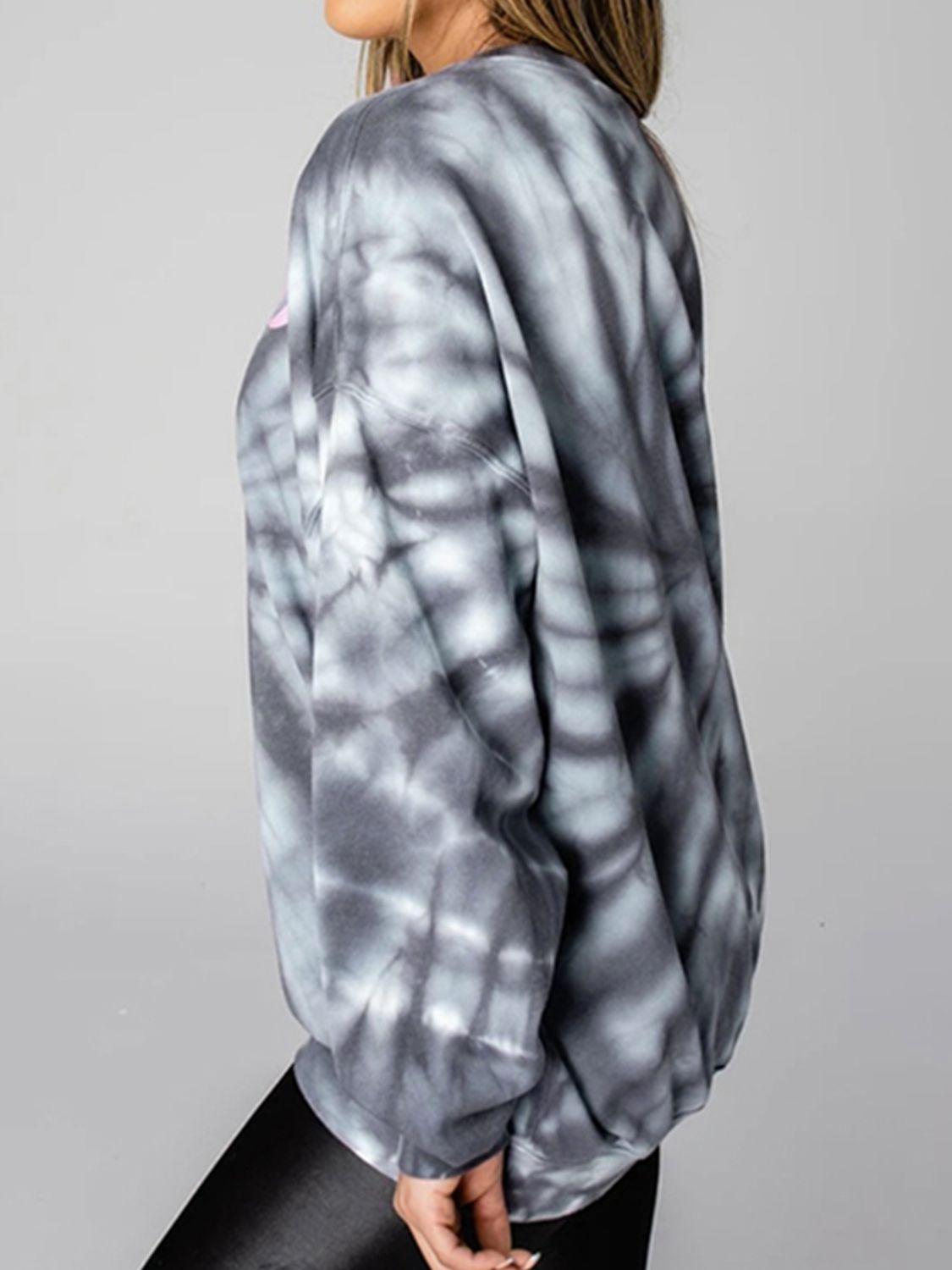 WEEKEND LOVER Graphic Tie-Dye Sweatshirt - Clothes For Her Online Store