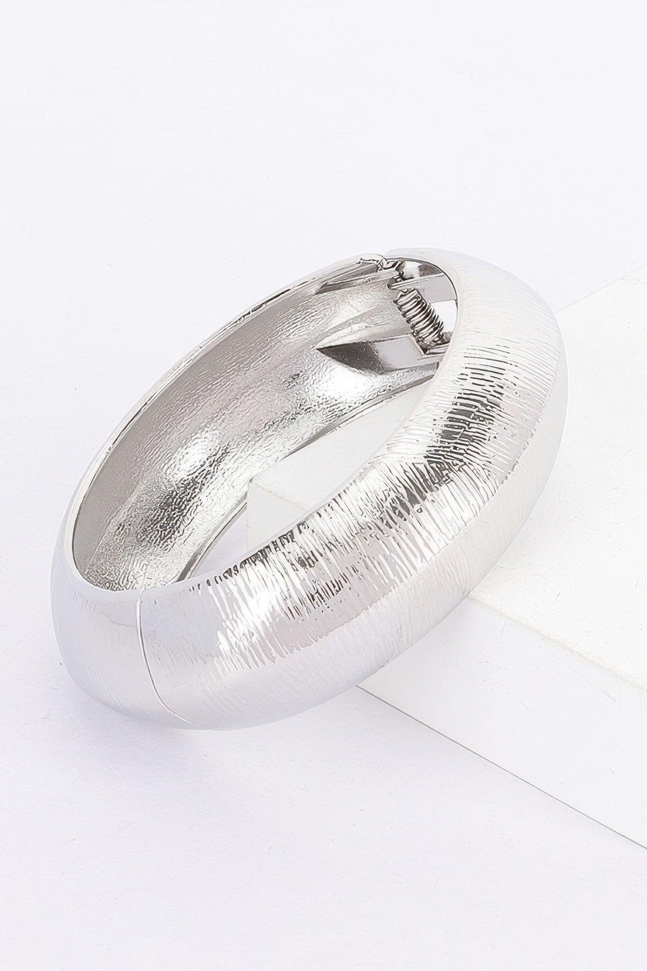 Textured Metal Bangle Bracelet