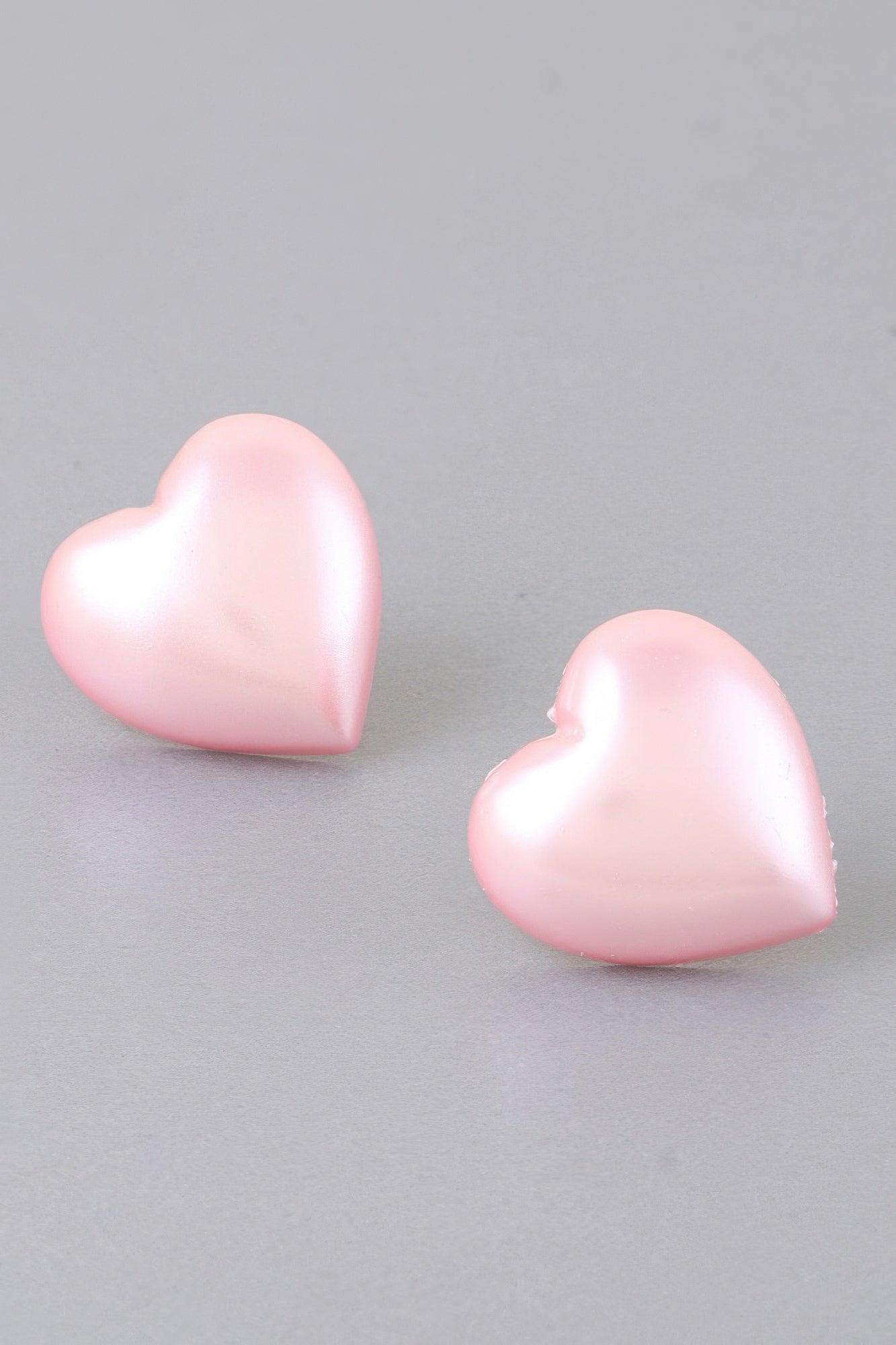 Luminous Heart Stud Earrings