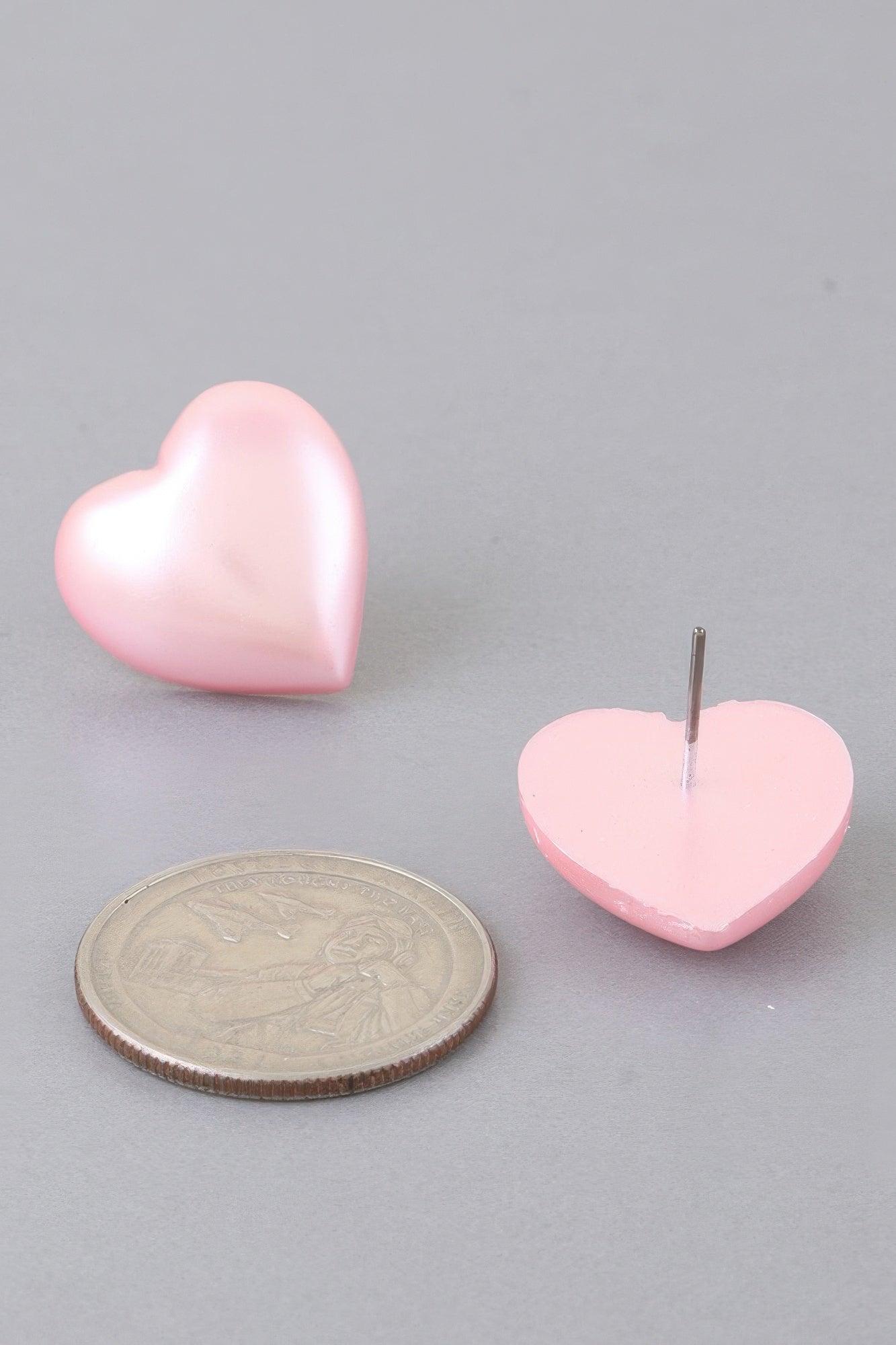 Luminous Heart Stud Earrings