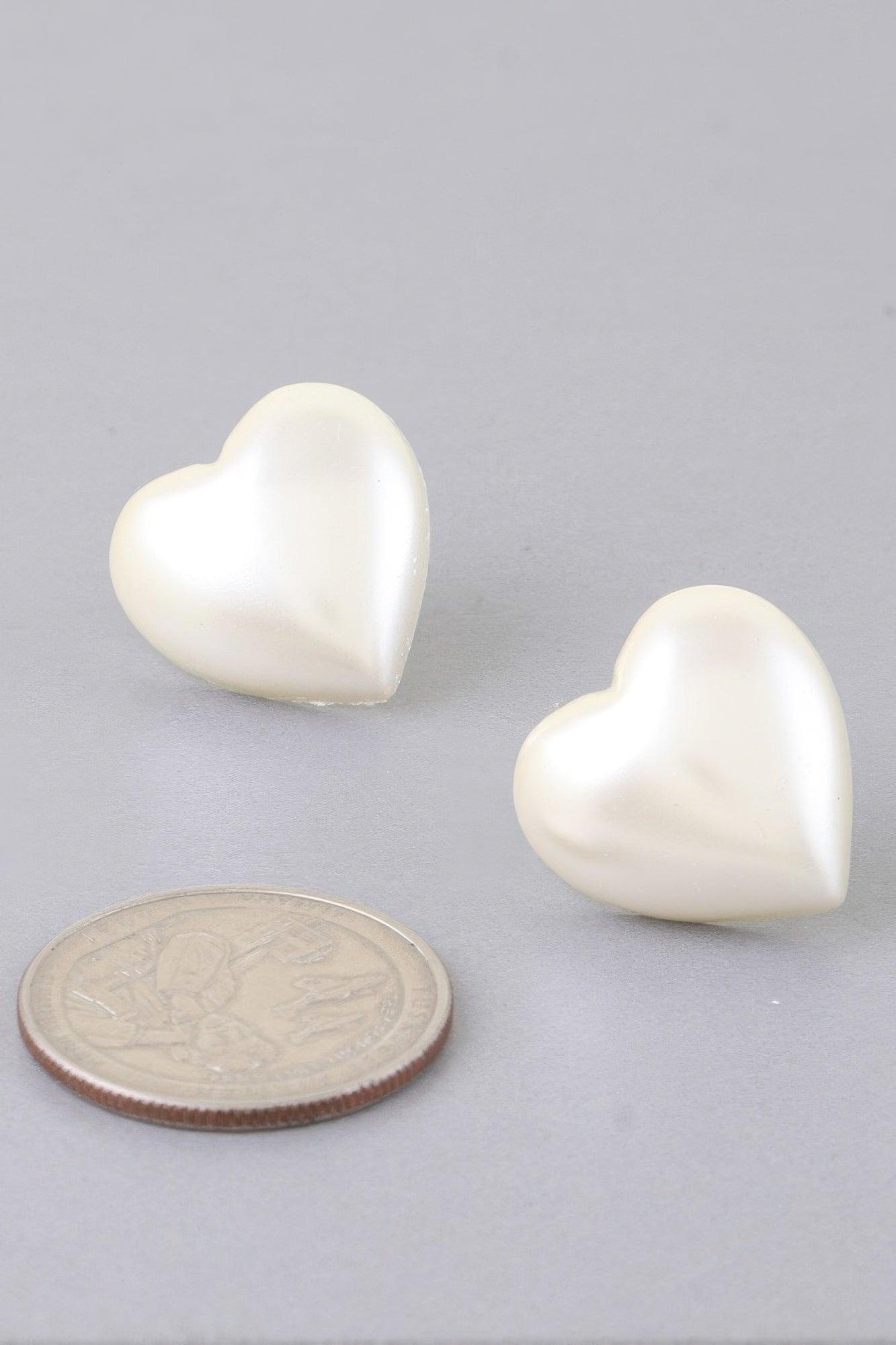 Luminous Heart Stud Earrings