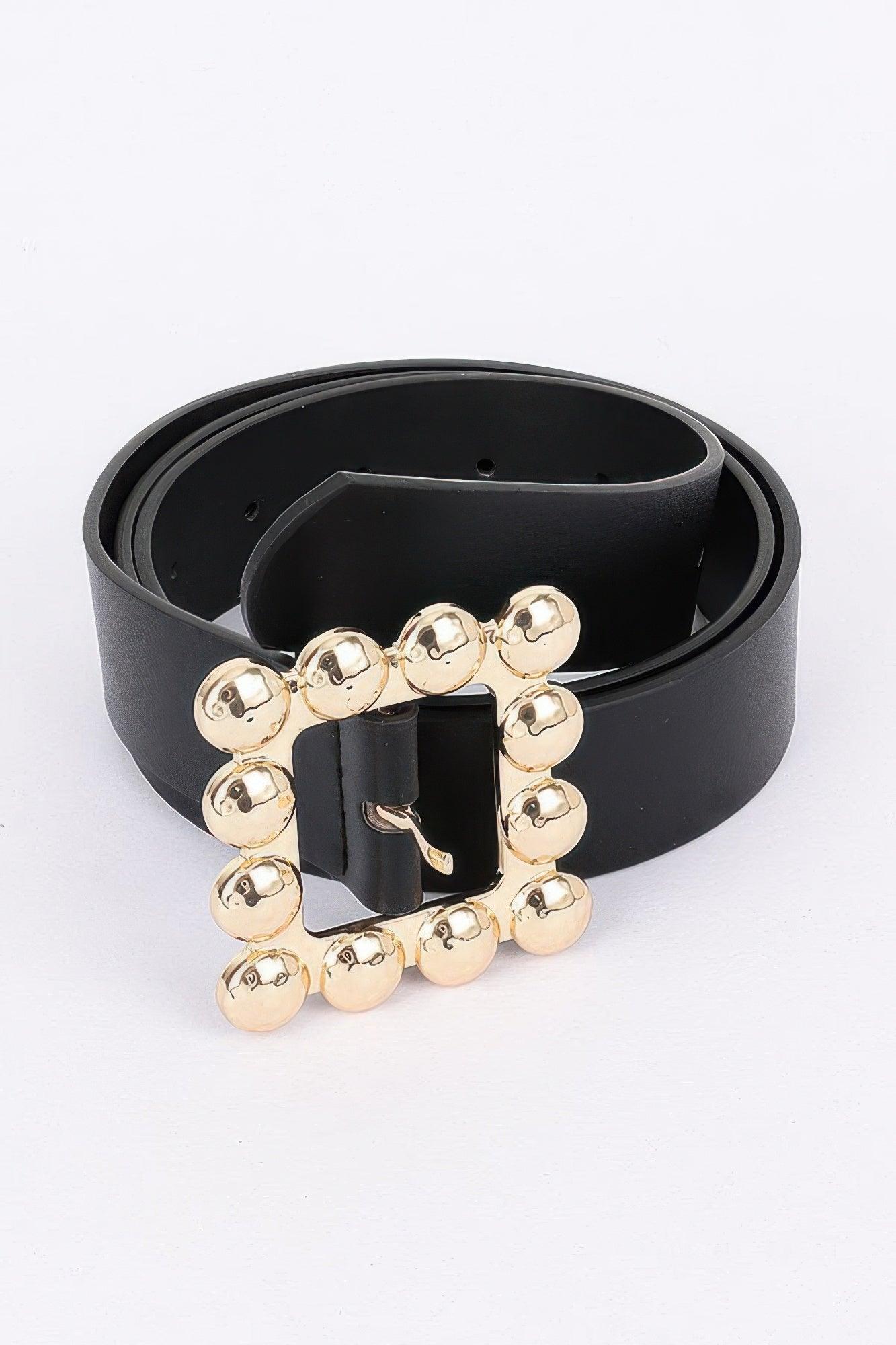 Metal Square Buckle Pu Belt