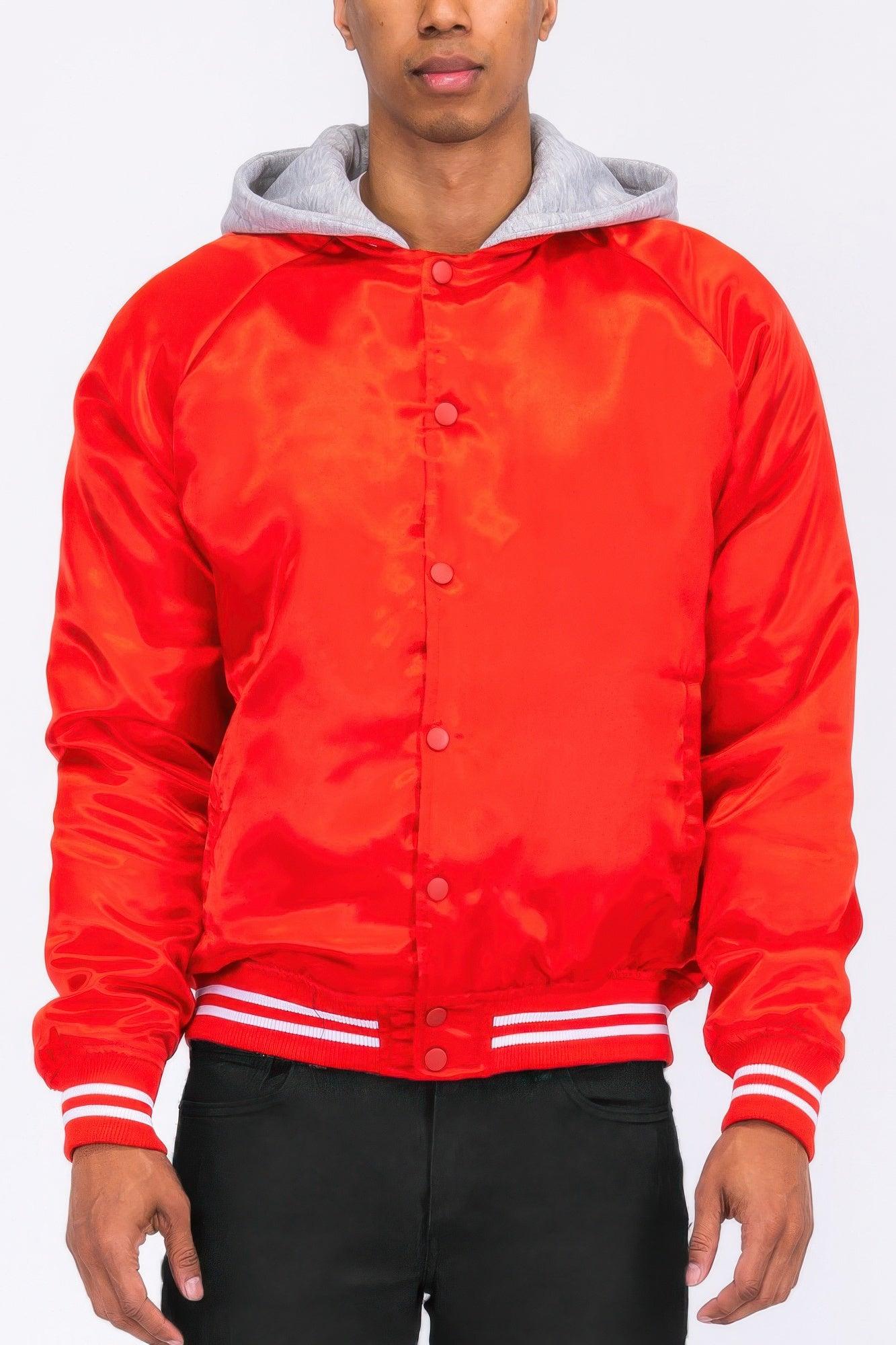 Satin Varsity Bomber Jacket