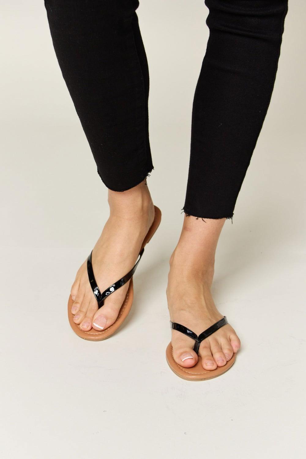 WILD DIVA PU Leather Open Toe Sandals - Clothes For Her Online Store