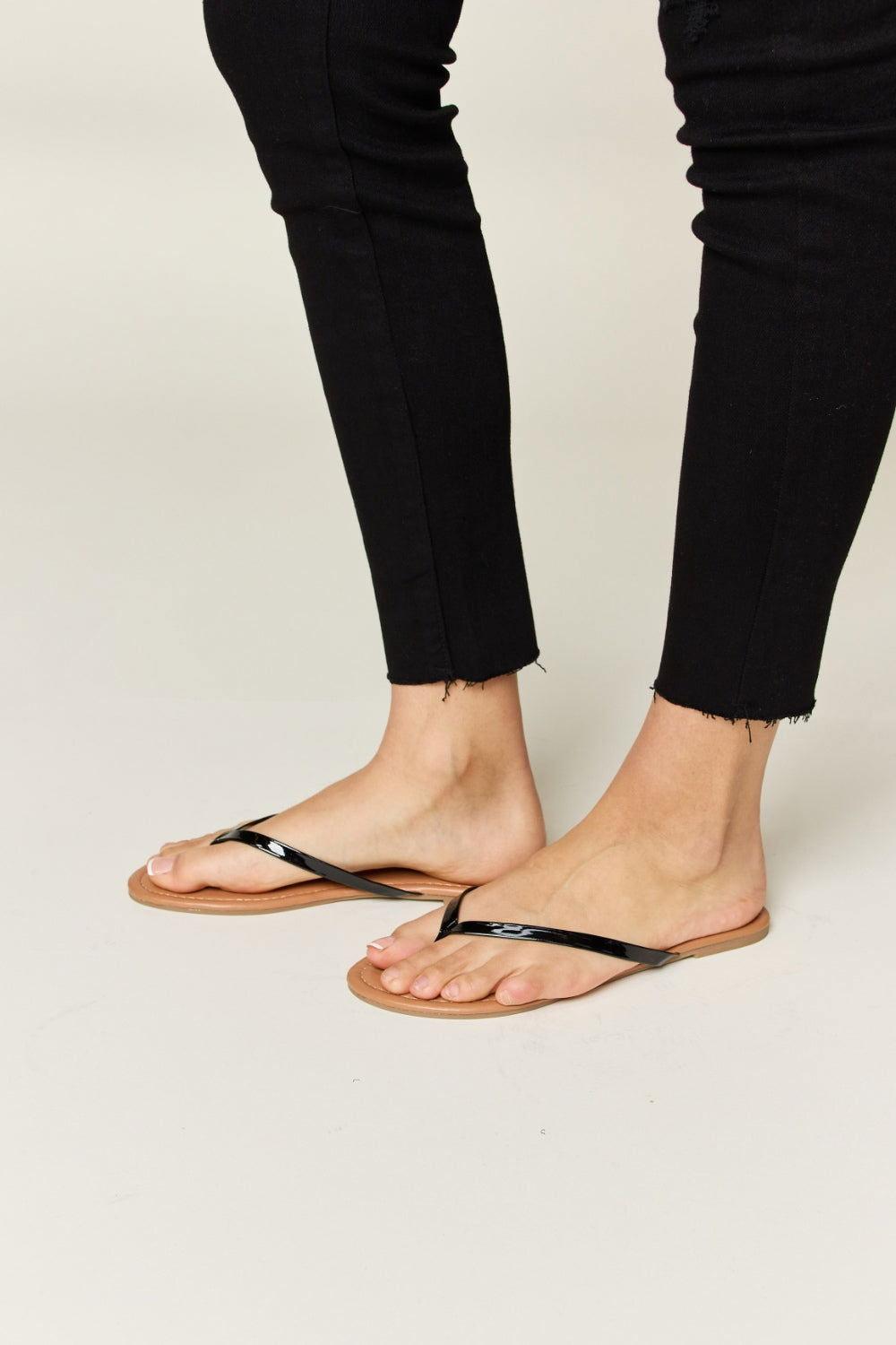 WILD DIVA PU Leather Open Toe Sandals - Clothes For Her Online Store