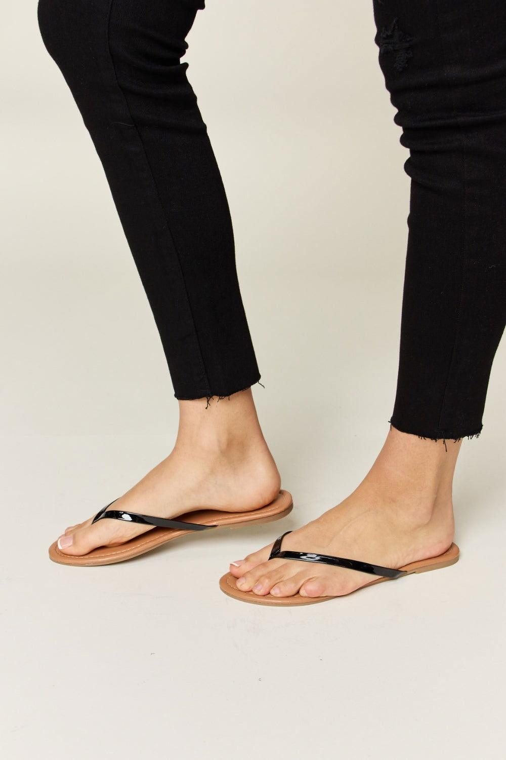 WILD DIVA PU Leather Open Toe Sandals - Clothes For Her Online Store