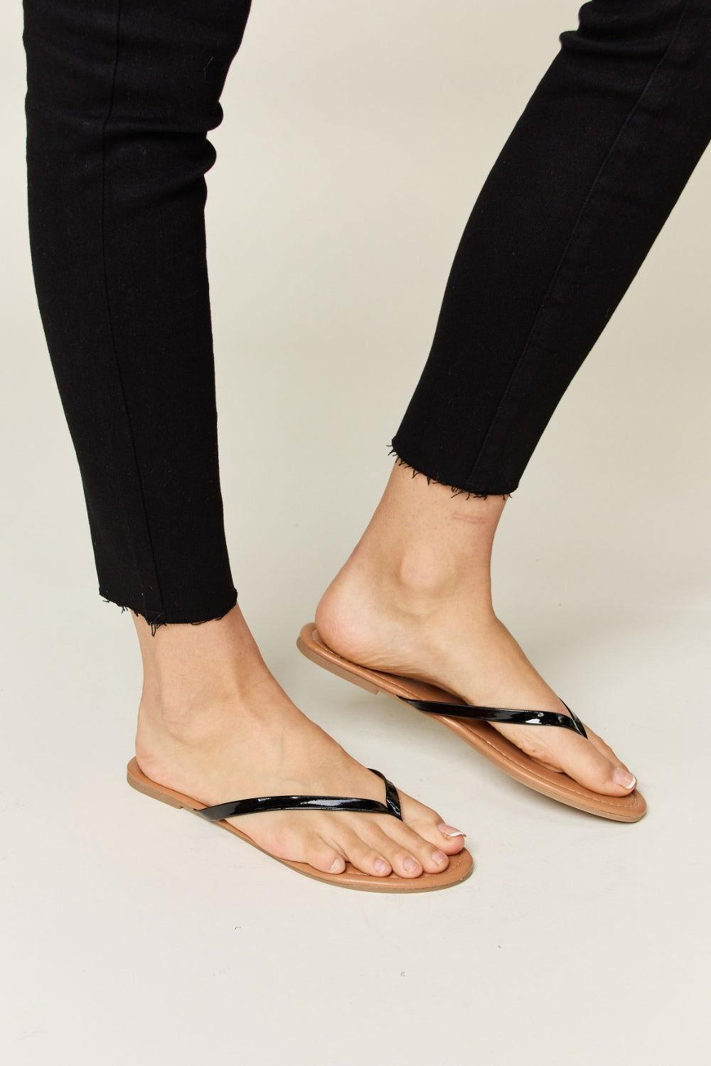 WILD DIVA PU Leather Open Toe Sandals - Clothes For Her Online Store