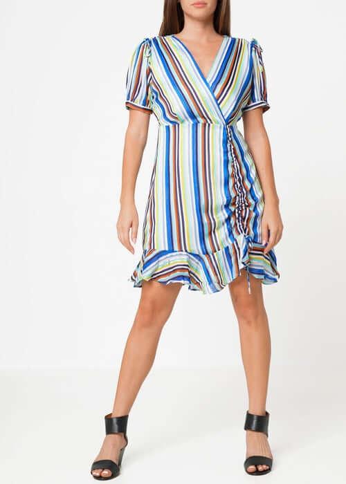 Multi-color Ruched Dress in Beach