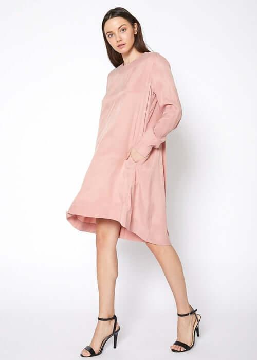 Women's Basic Long Sleeve Crew Neck Dress