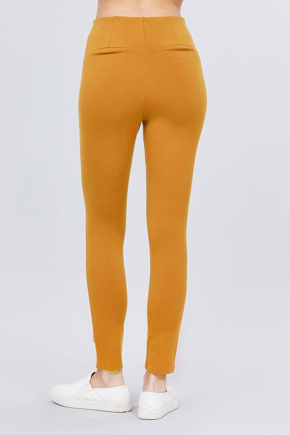 Waist Elastic Band Ponte Pants - Clothes For Her Online Store