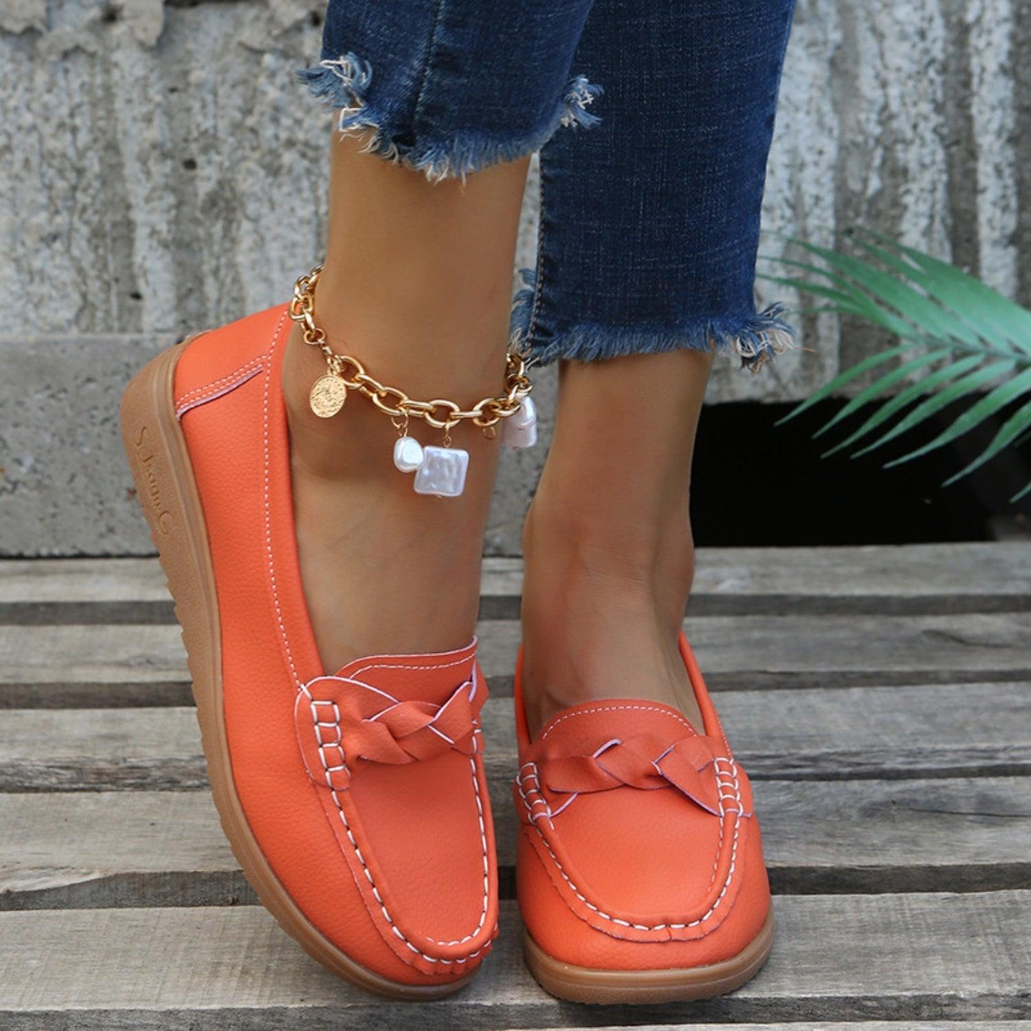Weave Wedge Heeled Loafers - Clothes For Her Online Store