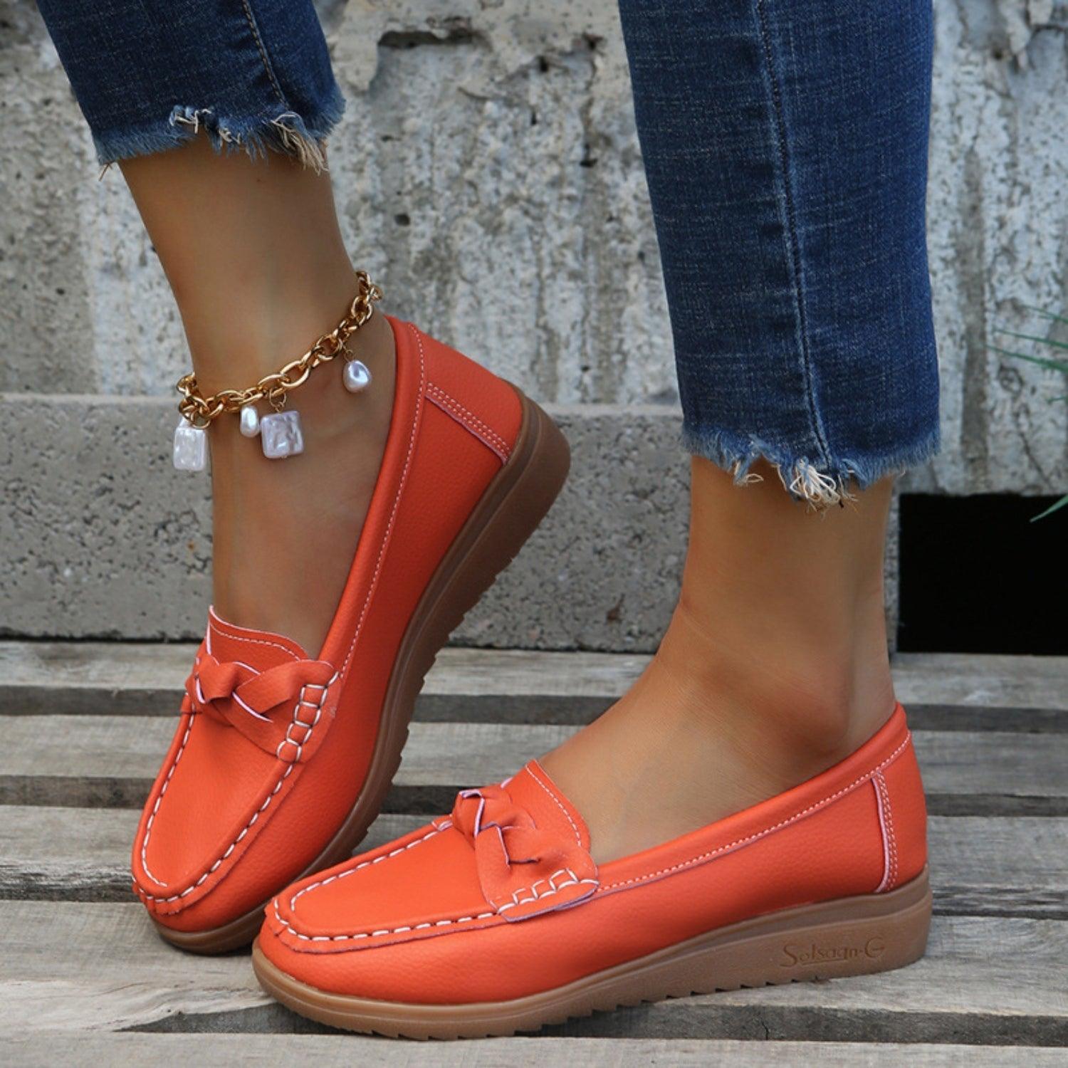 Weave Wedge Heeled Loafers - Clothes For Her Online Store