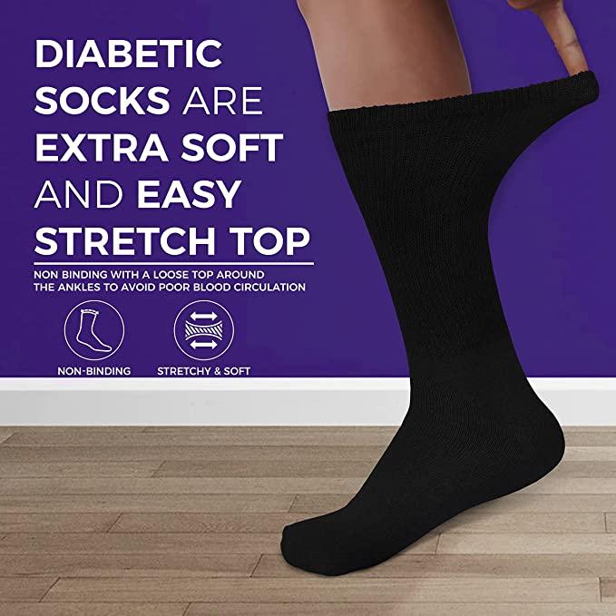 PBG 6 Pairs Physician-Approved Diabetic Compression Non Binding Socks