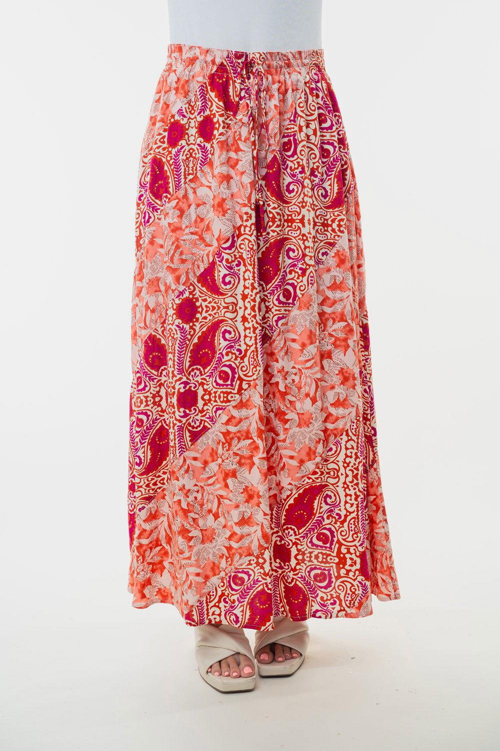 White Birch Full Size High Waisted Floral Woven Skirt - Clothes For Her Online Store