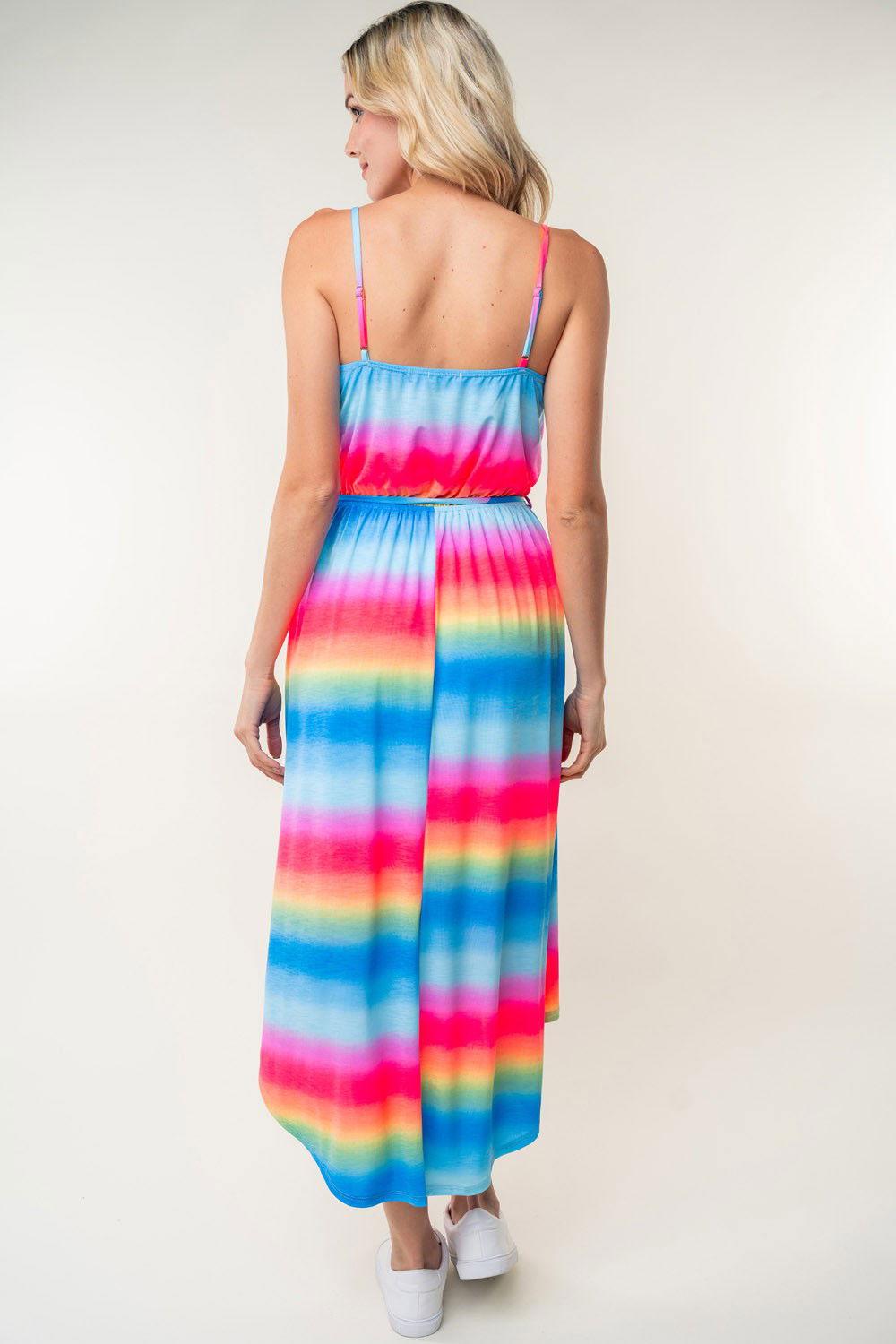 White Birch Full Size Ombre Striped Midi Cami Dress - Clothes For Her Online Store
