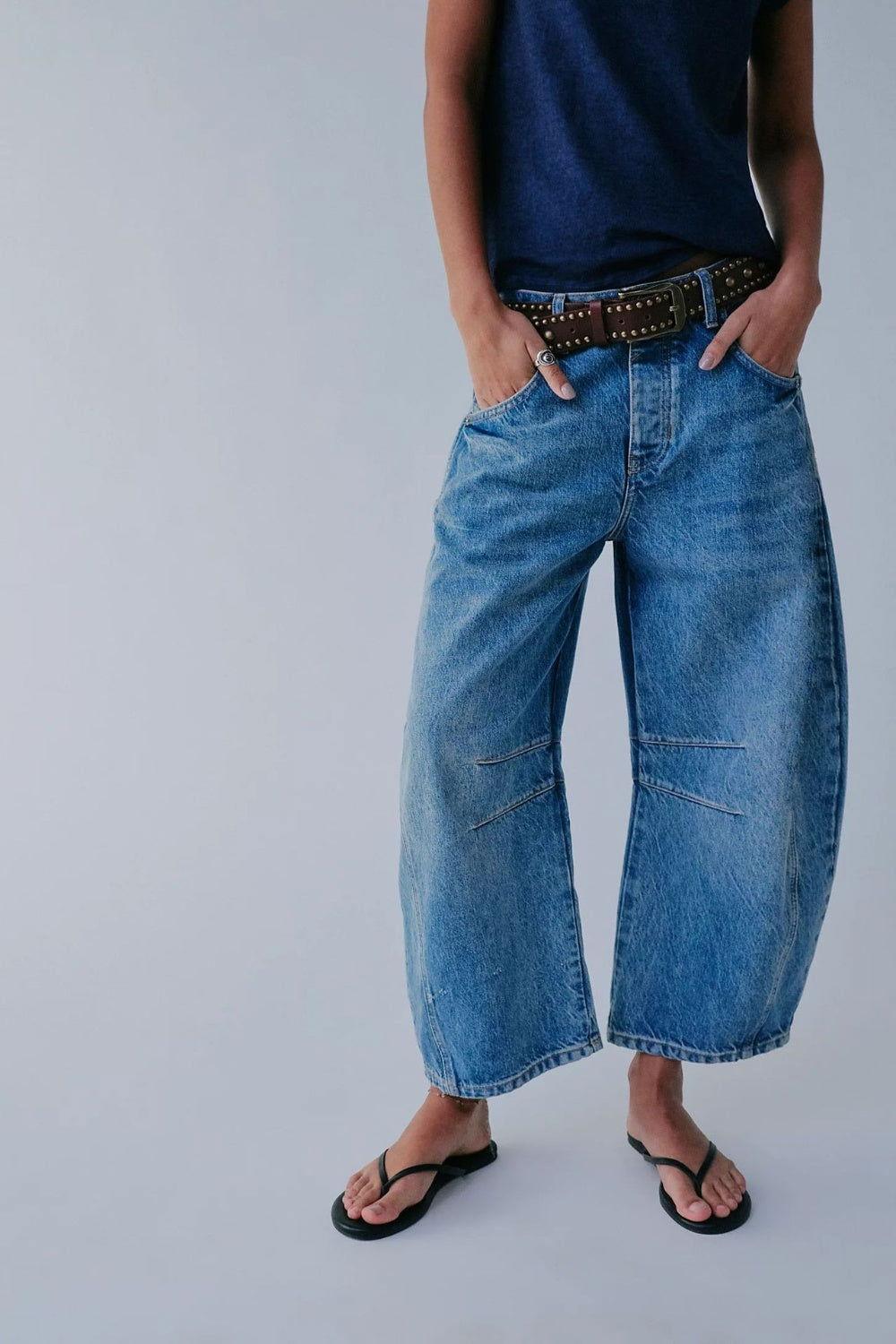Wide Leg Jeans with Pockets - Clothes For Her Online Store