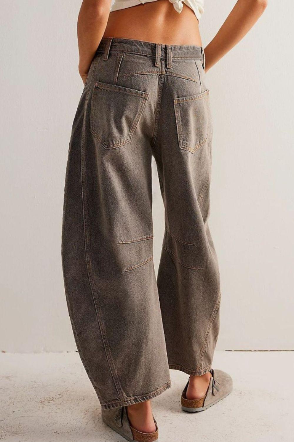 Wide Leg Jeans with Pockets - Clothes For Her Online Store