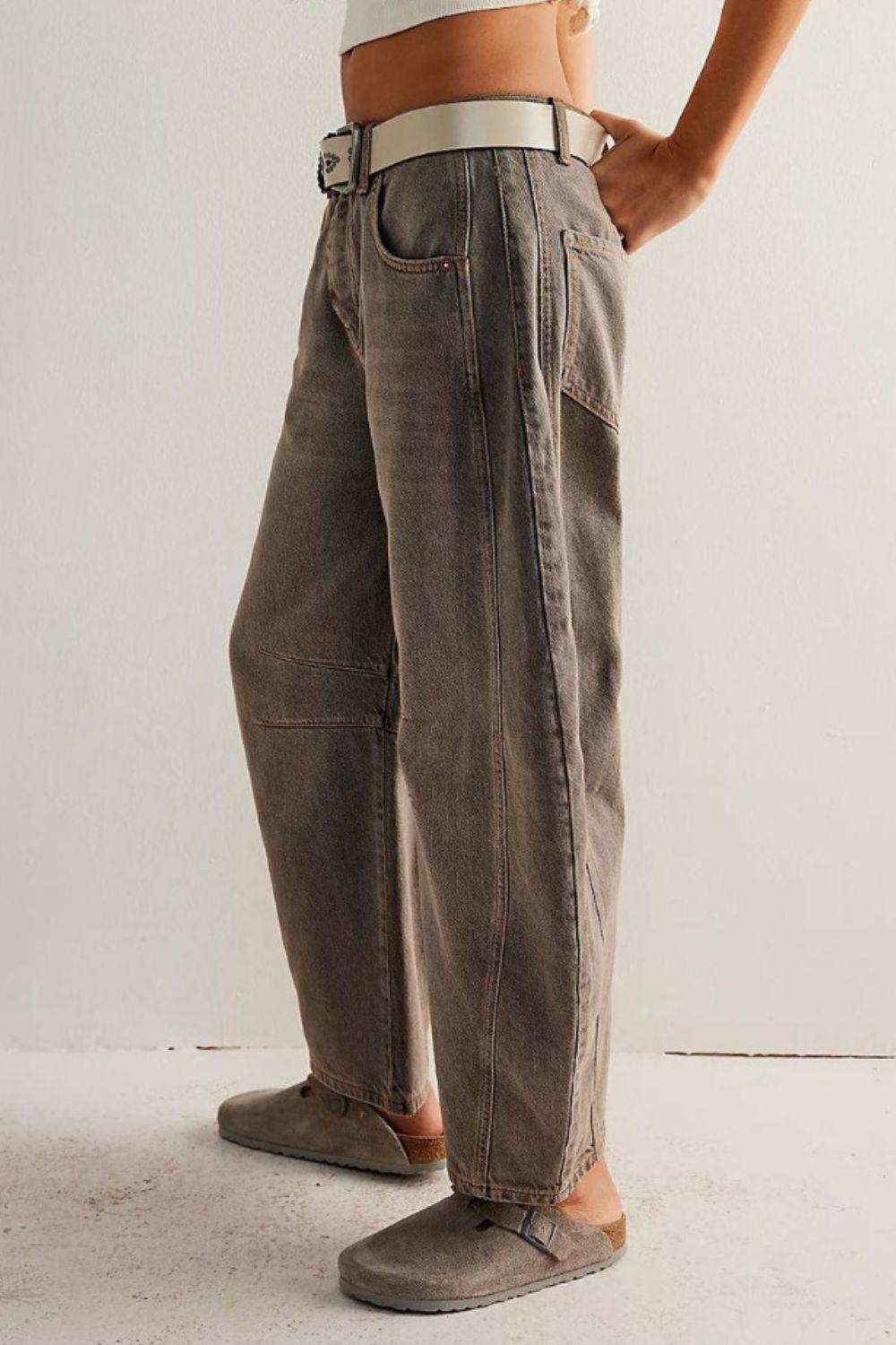 Wide Leg Jeans with Pockets - Clothes For Her Online Store