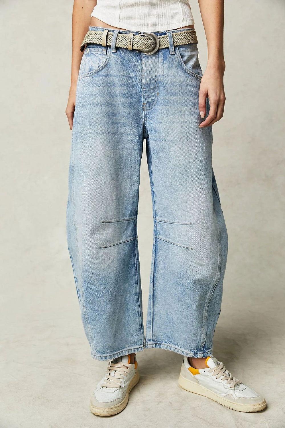 Wide Leg Jeans with Pockets - Clothes For Her Online Store