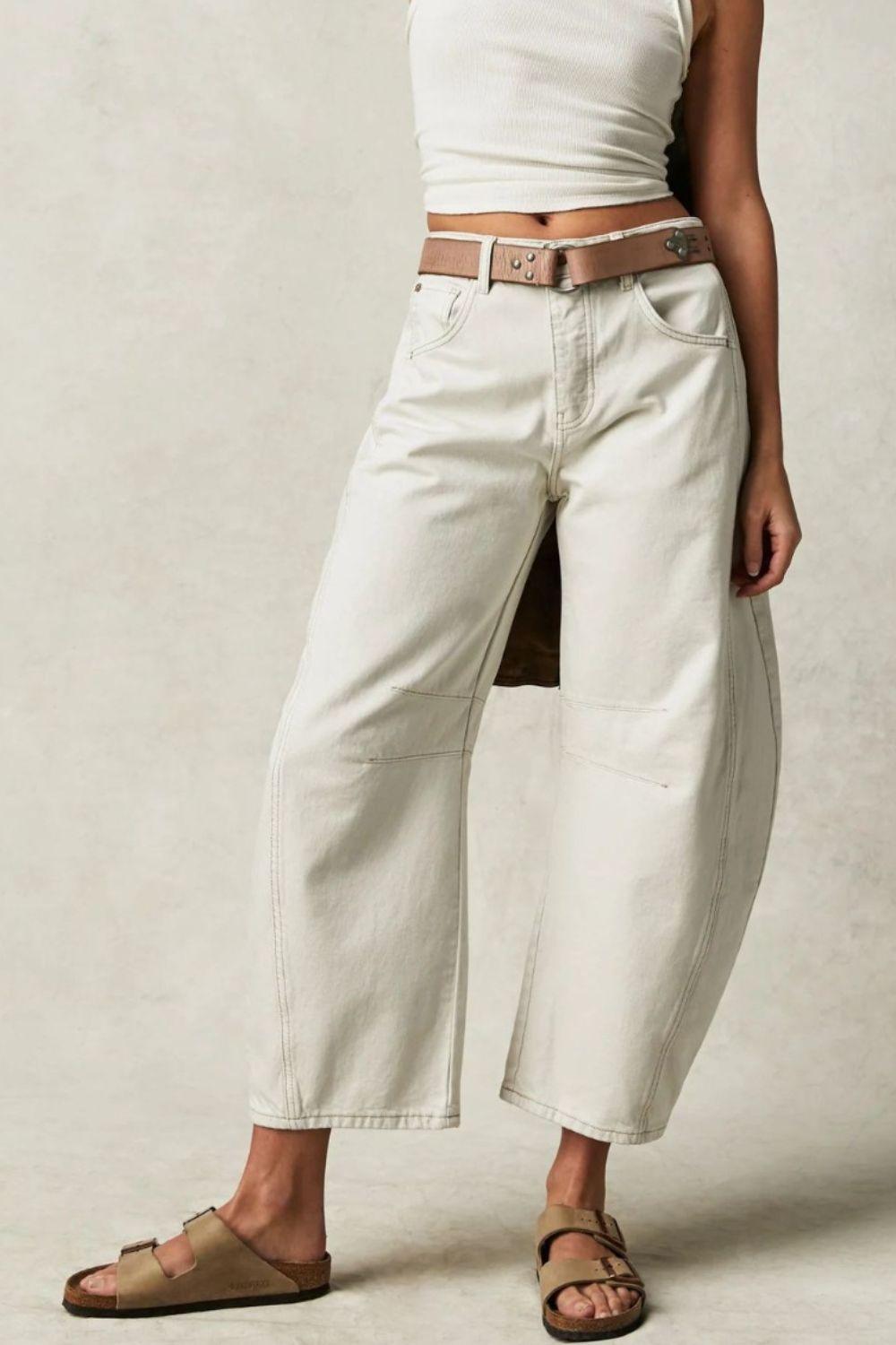 Wide Leg Jeans with Pockets - Clothes For Her Online Store
