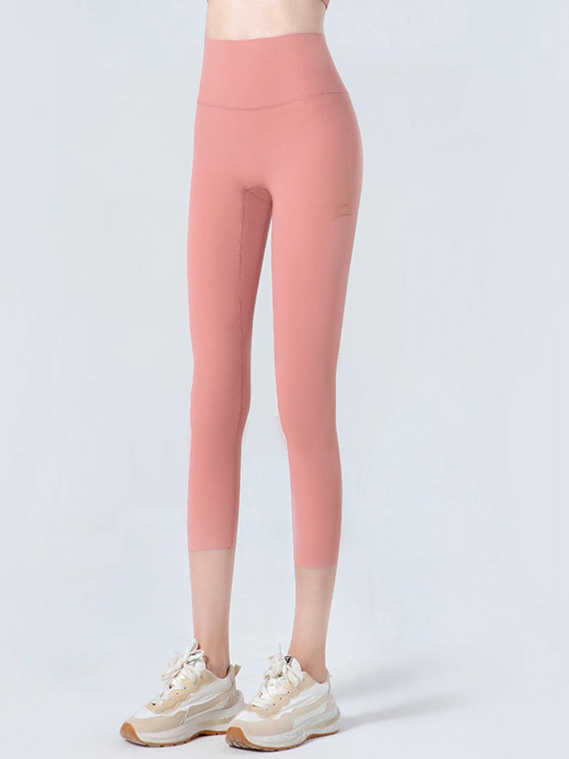 Wide Waistband Cropped Sports Leggings - Clothes For Her Online Store