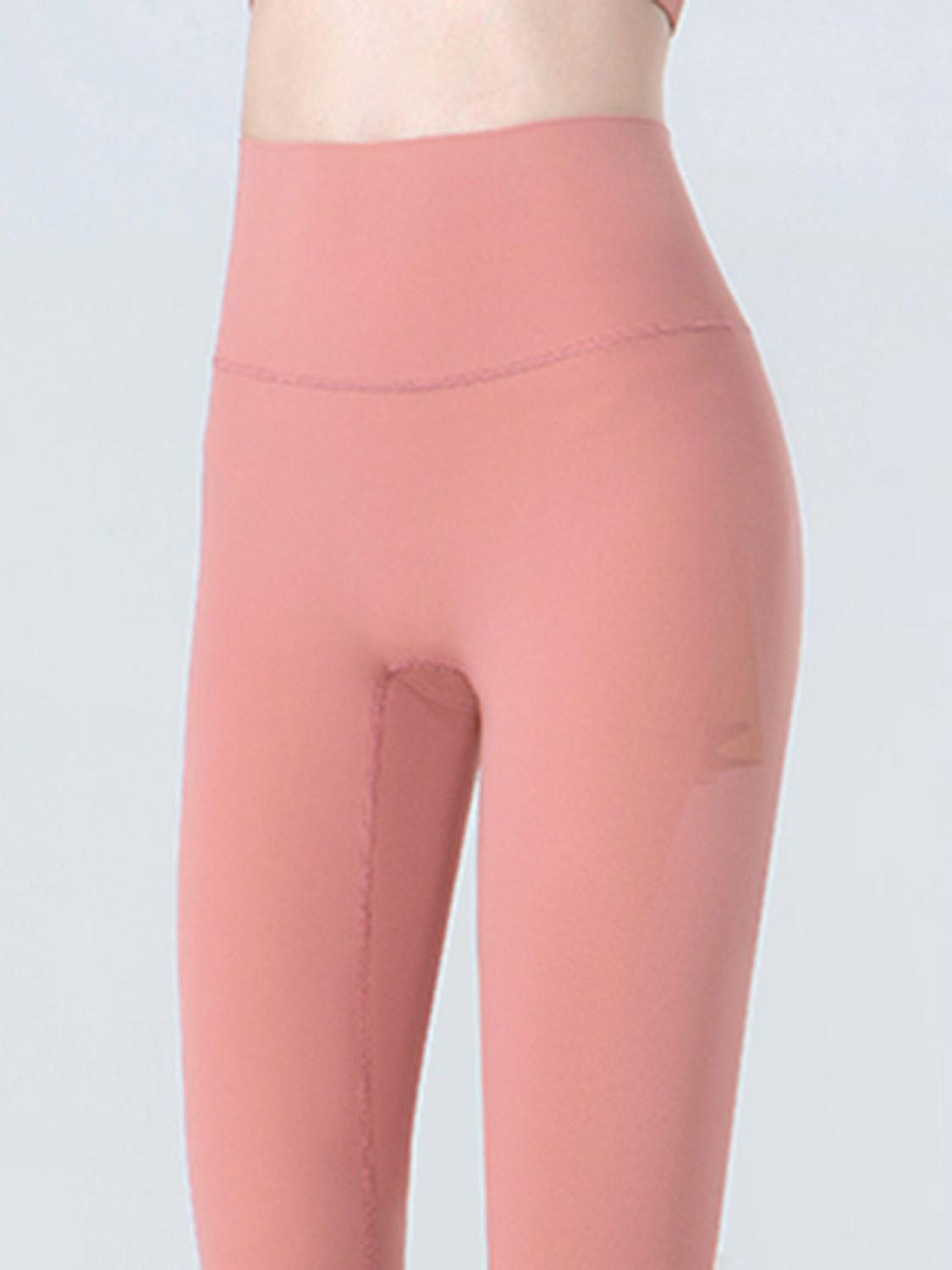 Wide Waistband Cropped Sports Leggings - Clothes For Her Online Store