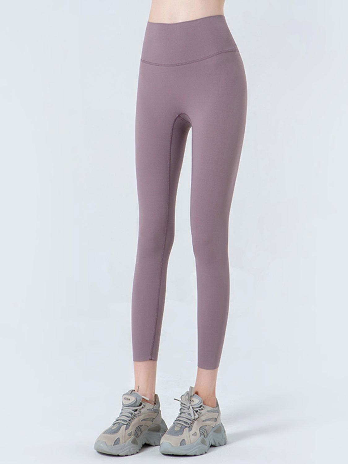Wide Waistband Cropped Sports Leggings - Clothes For Her Online Store