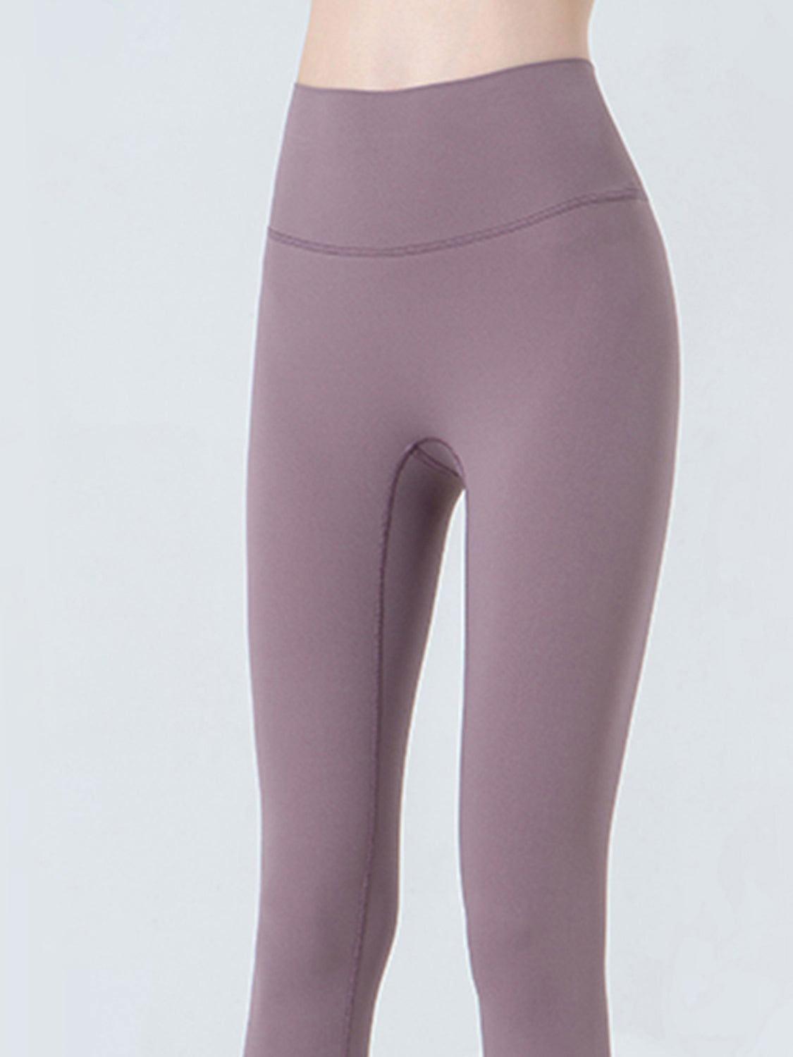 Wide Waistband Cropped Sports Leggings - Clothes For Her Online Store