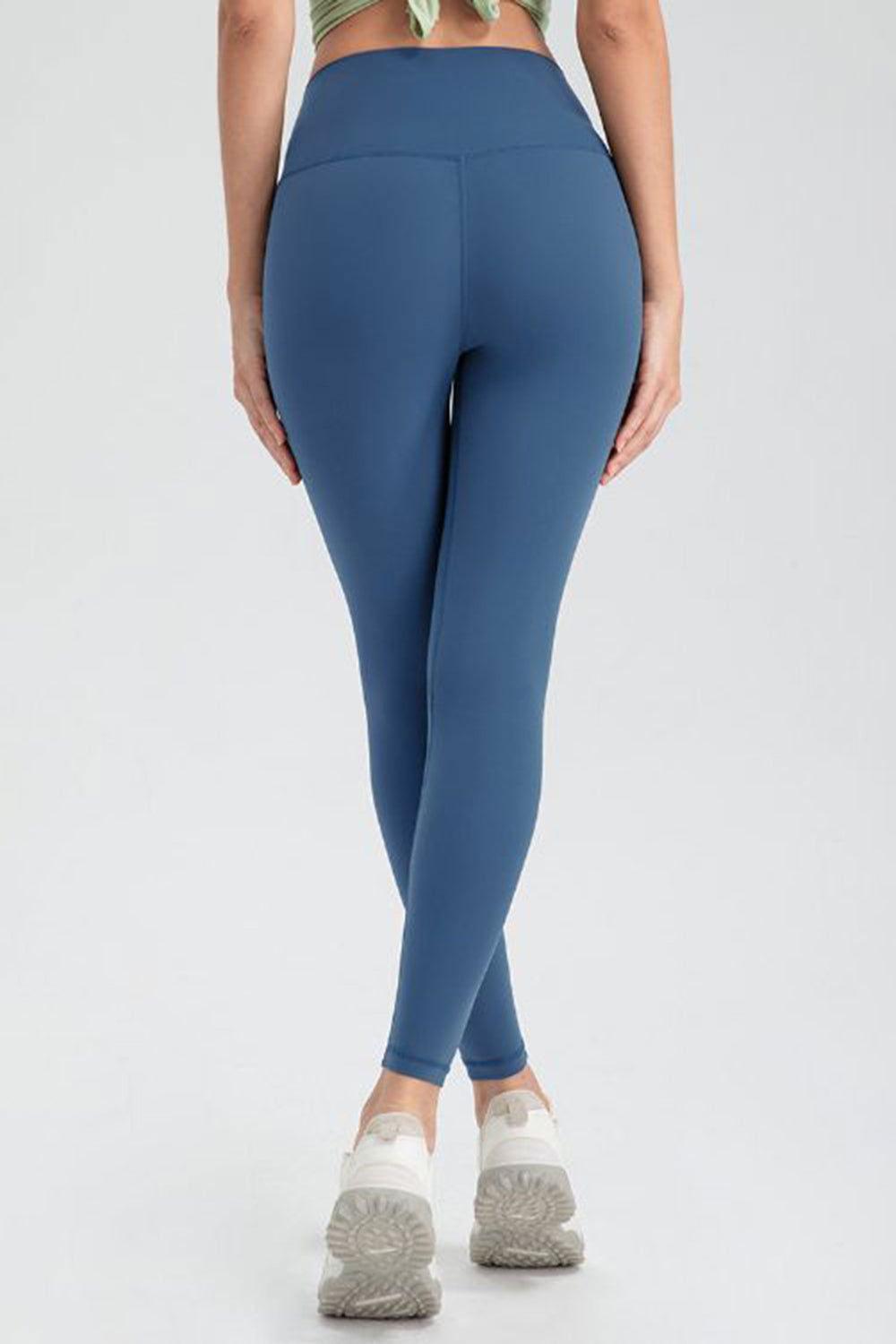 Wide Waistband Slim Fit Active Leggings - Clothes For Her Online Store