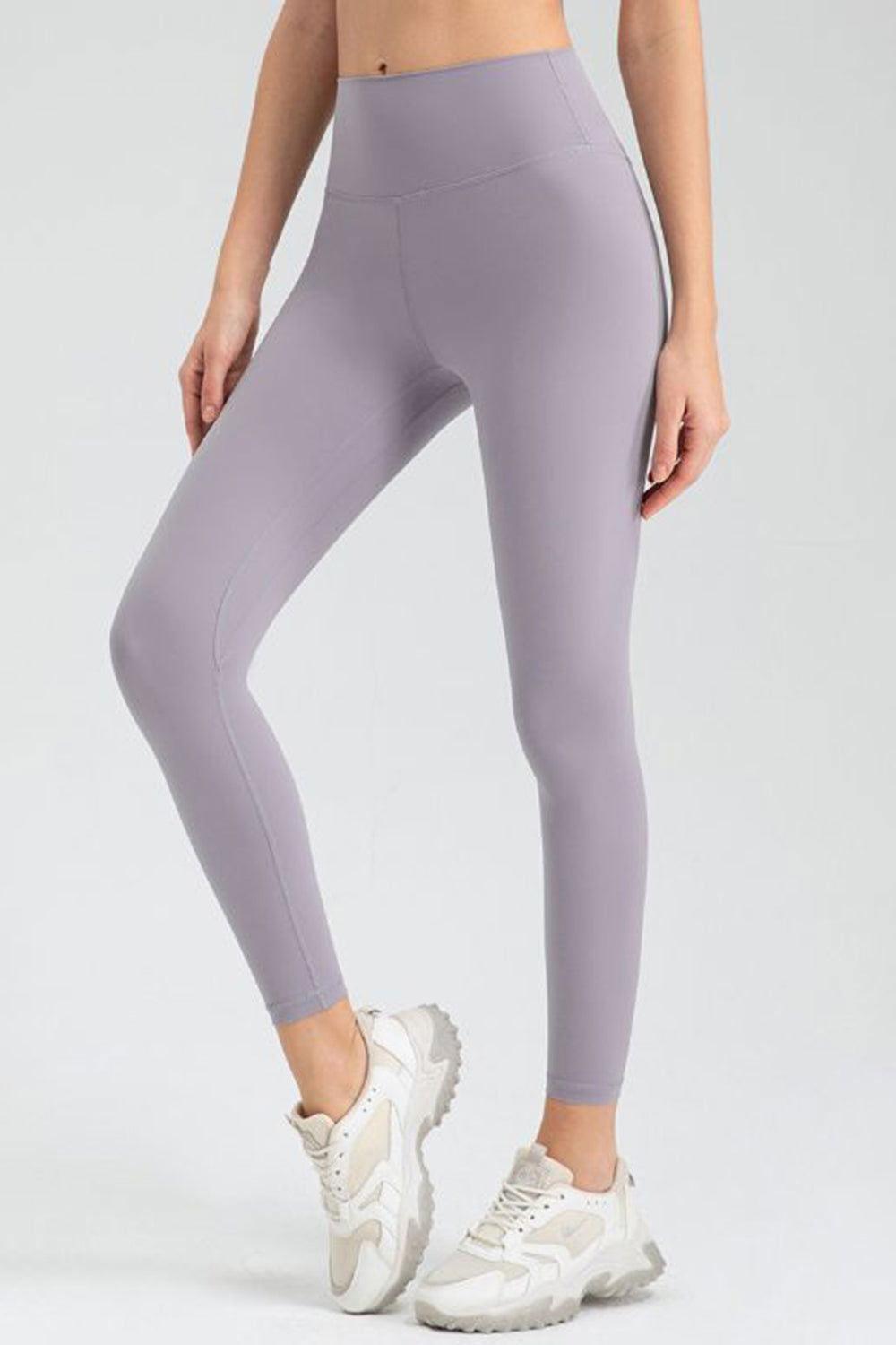 Wide Waistband Slim Fit Active Leggings - Clothes For Her Online Store