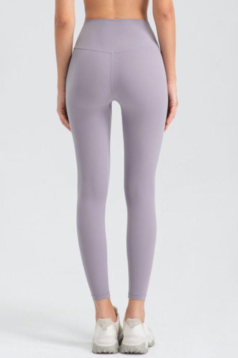 Wide Waistband Slim Fit Active Leggings - Clothes For Her Online Store