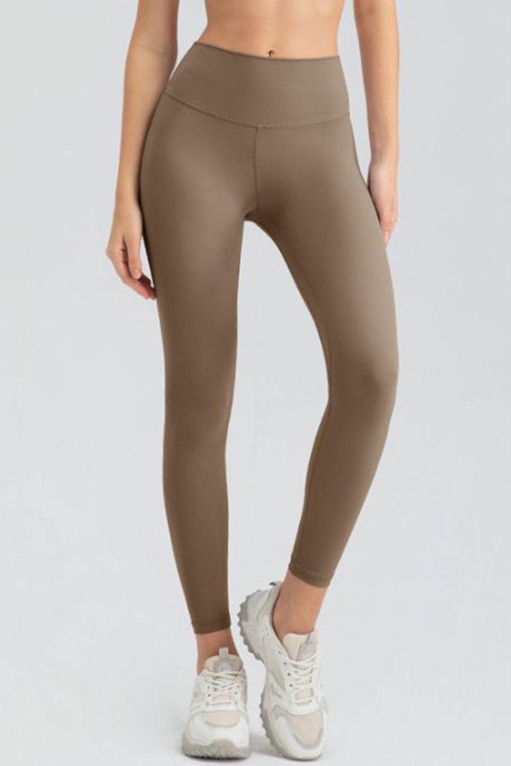 Wide Waistband Slim Fit Active Leggings - Clothes For Her Online Store