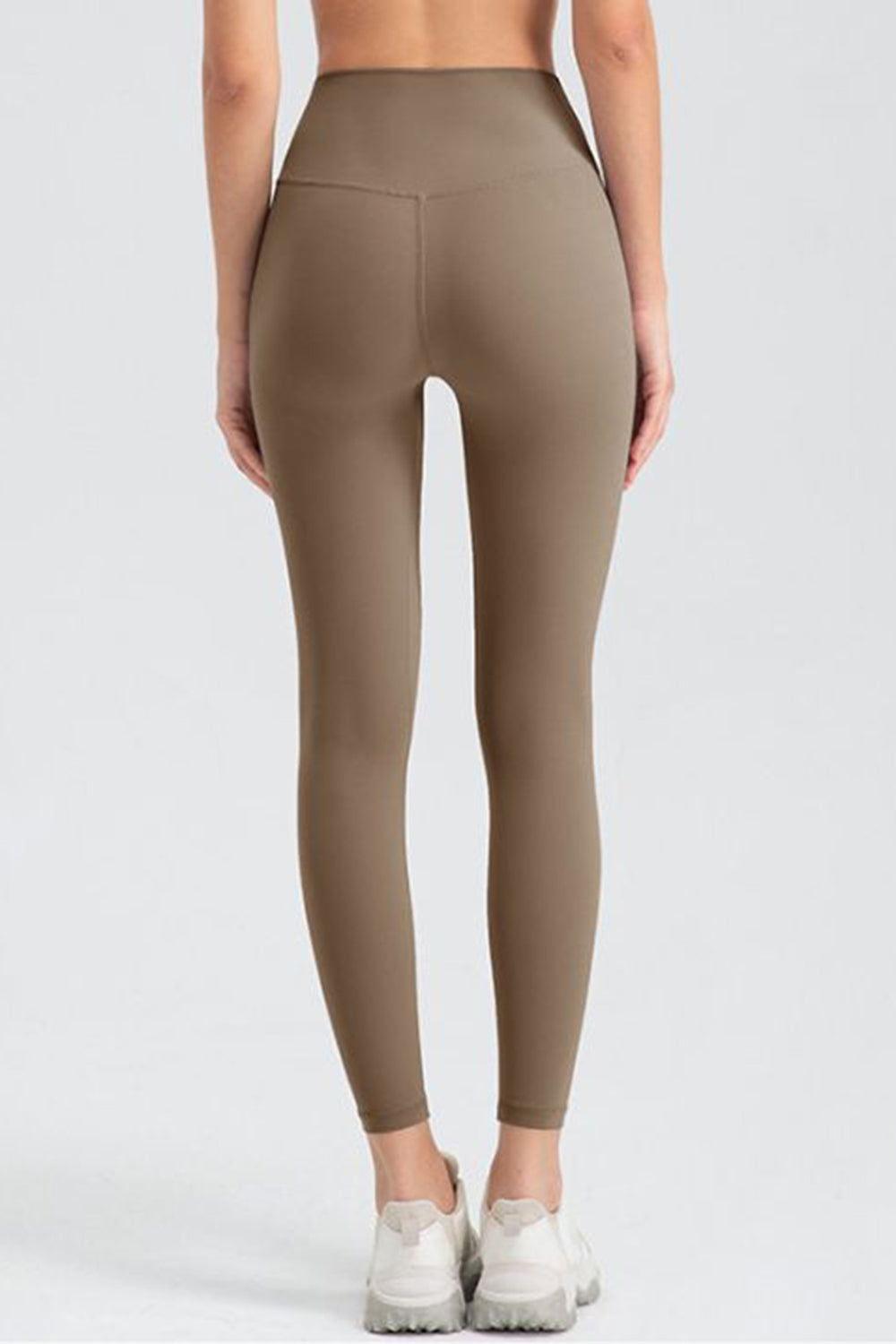 Wide Waistband Slim Fit Active Leggings - Clothes For Her Online Store
