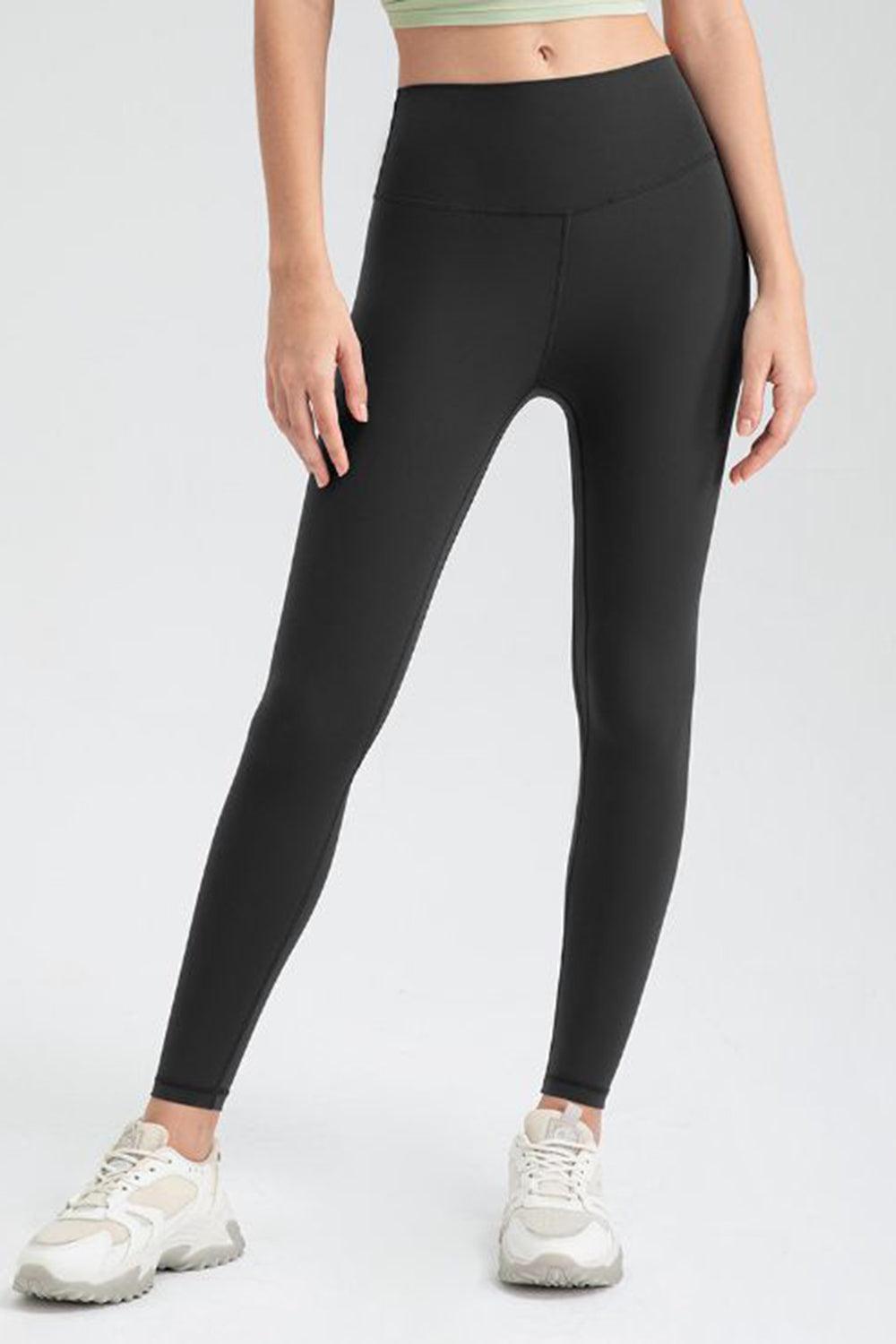 Wide Waistband Slim Fit Active Leggings - Clothes For Her Online Store