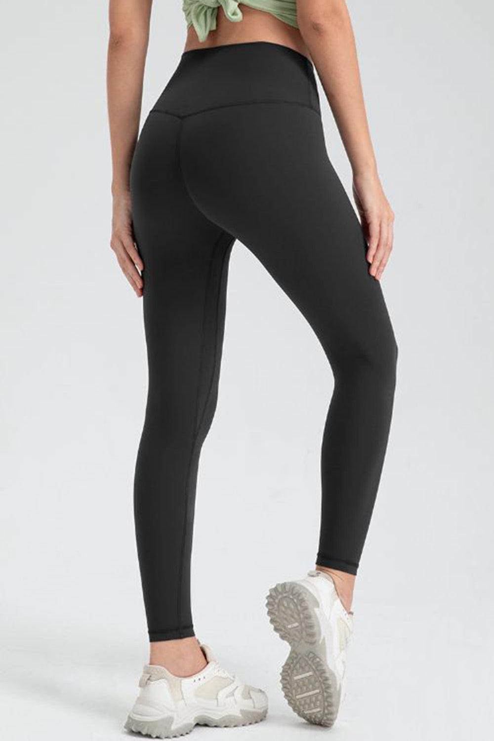 Wide Waistband Slim Fit Active Leggings - Clothes For Her Online Store