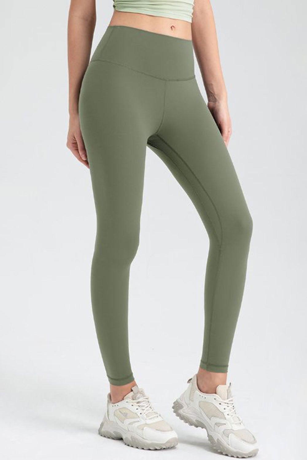 Wide Waistband Slim Fit Active Leggings - Clothes For Her Online Store