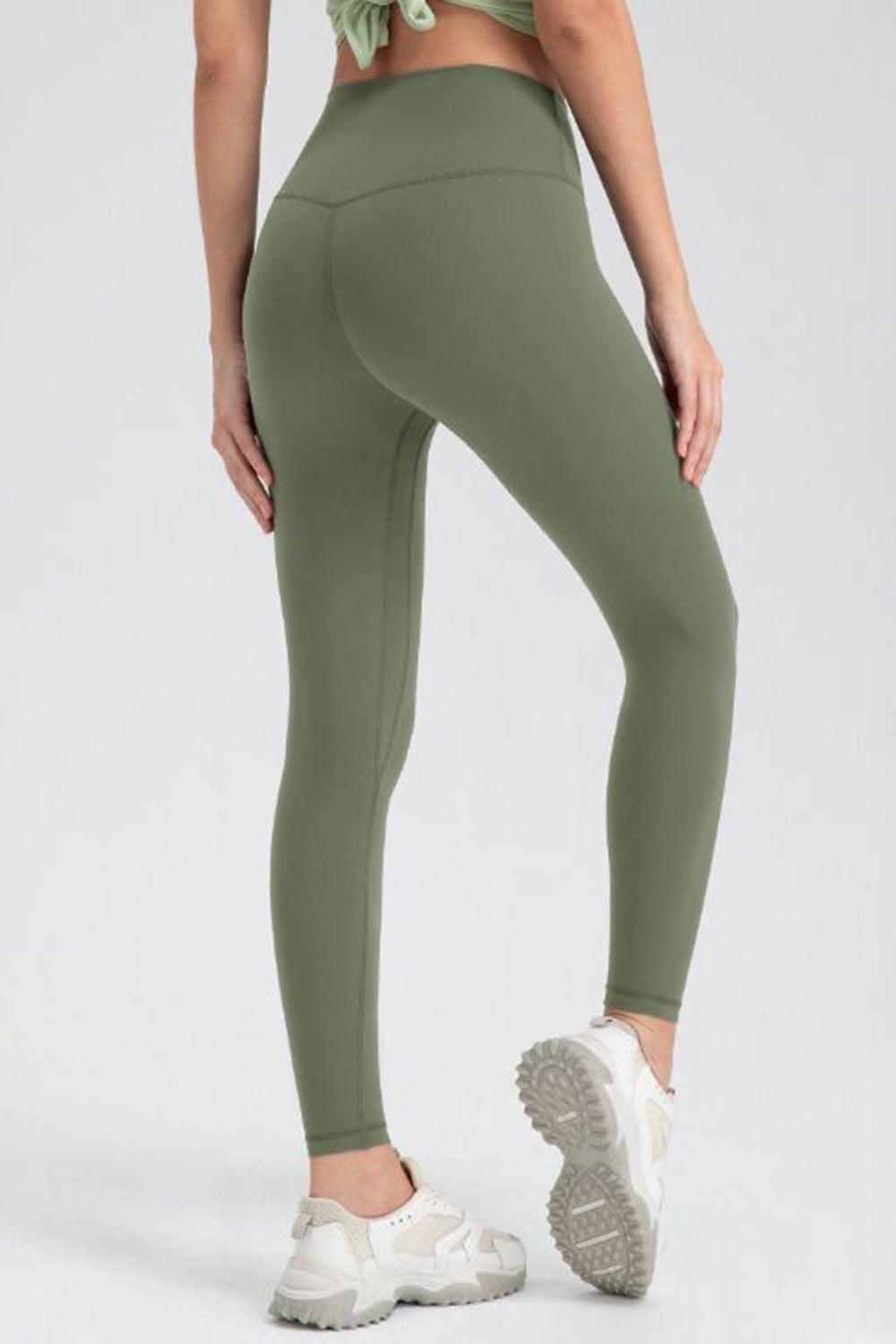 Wide Waistband Slim Fit Active Leggings - Clothes For Her Online Store