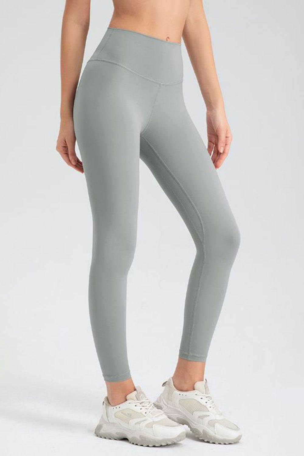 Wide Waistband Slim Fit Active Leggings - Clothes For Her Online Store