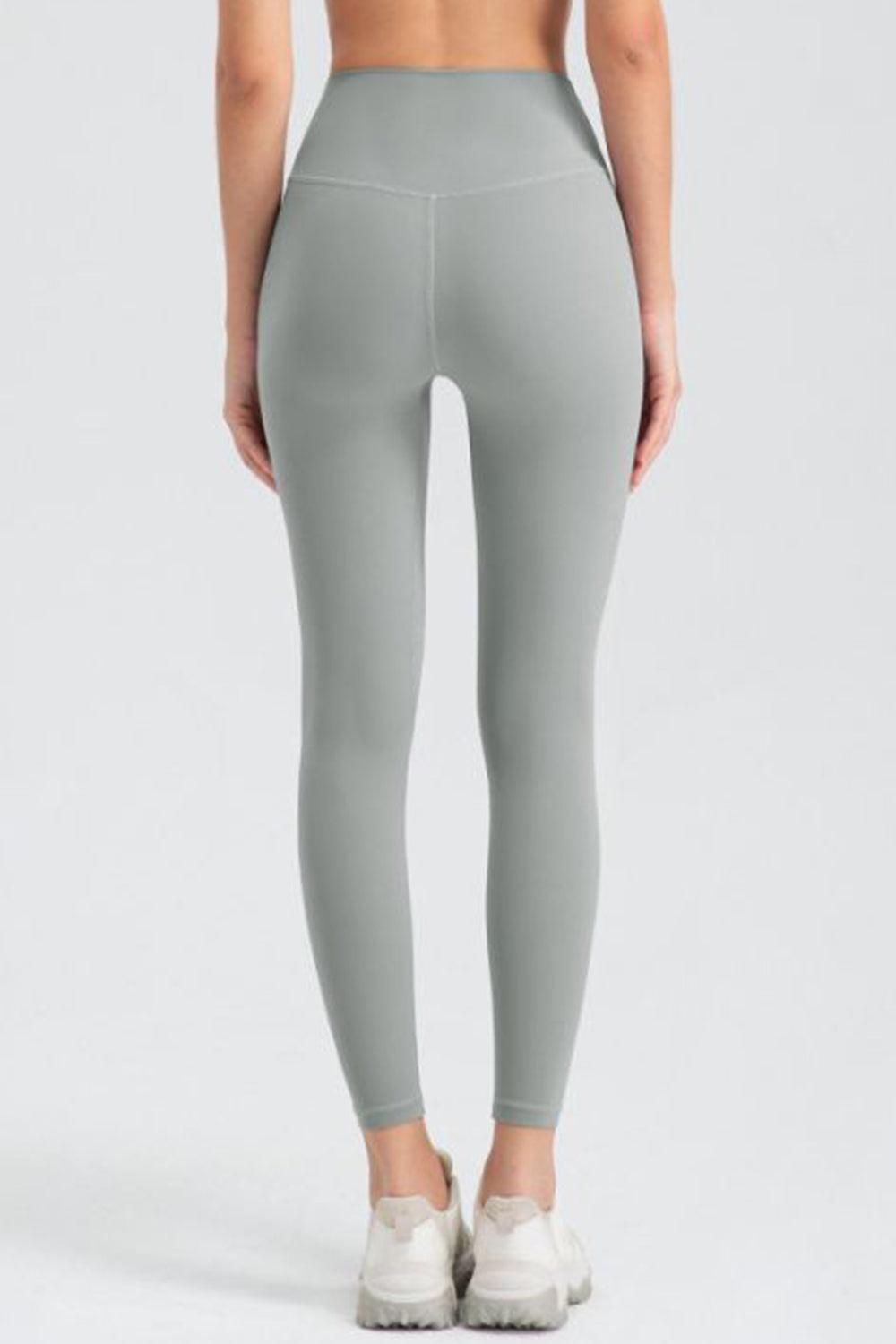 Wide Waistband Slim Fit Active Leggings - Clothes For Her Online Store