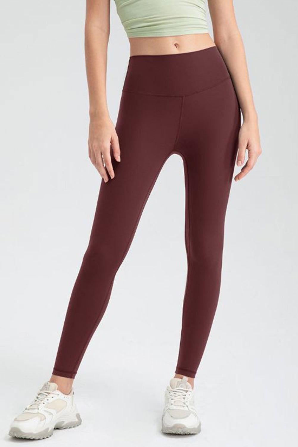 Wide Waistband Slim Fit Active Leggings - Clothes For Her Online Store