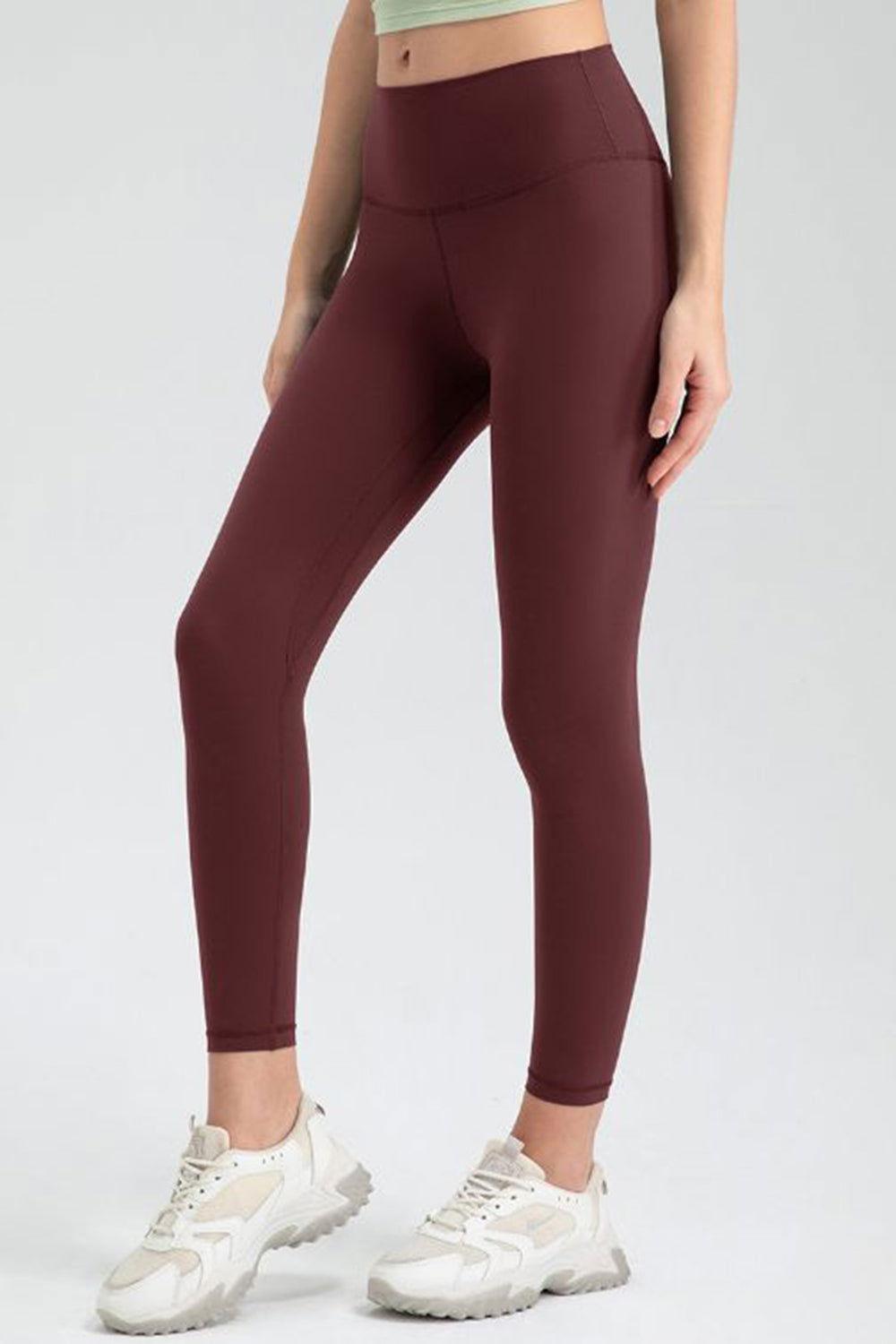 Wide Waistband Slim Fit Active Leggings - Clothes For Her Online Store
