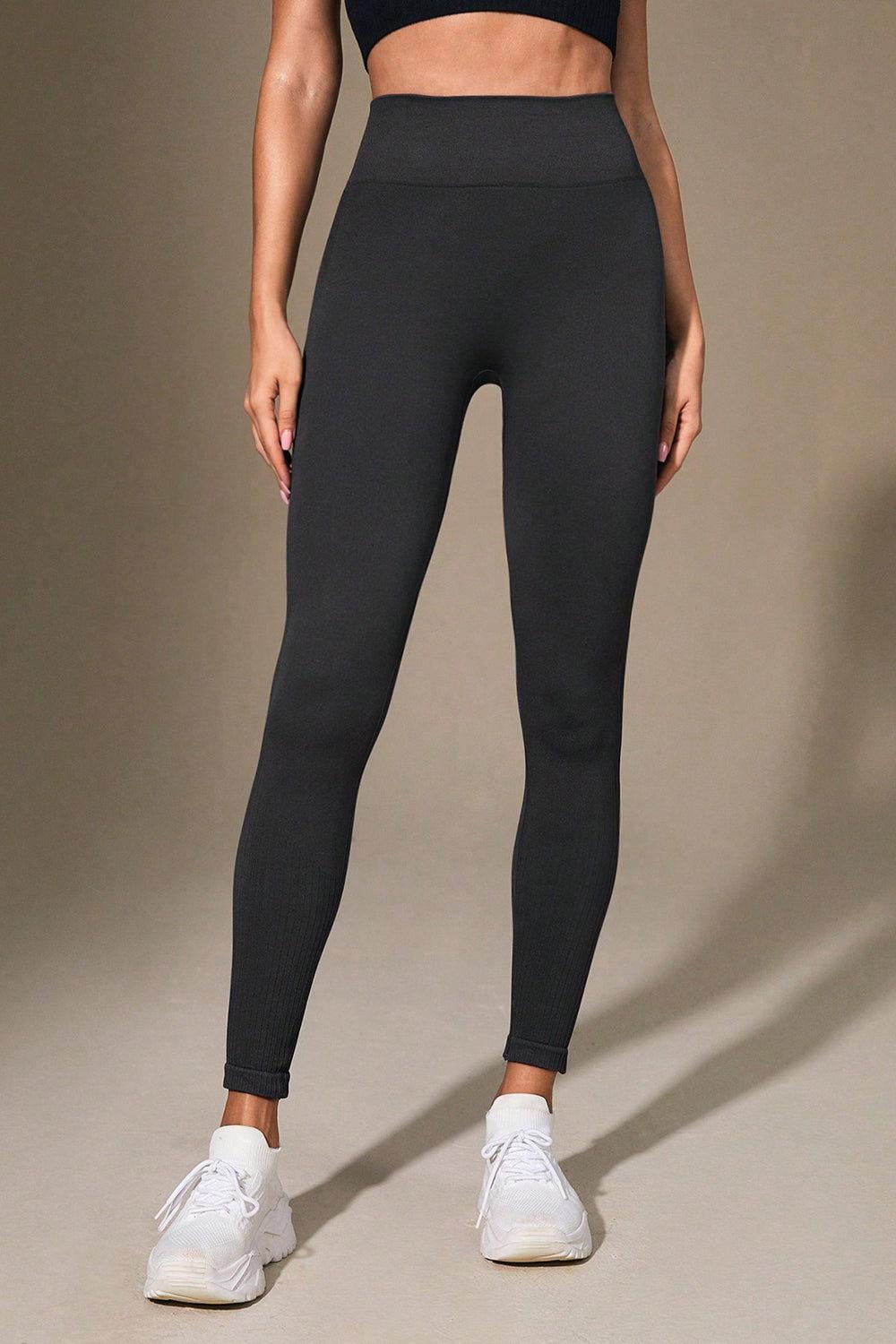 Wide Waistband Sports Leggings - Clothes For Her Online Store