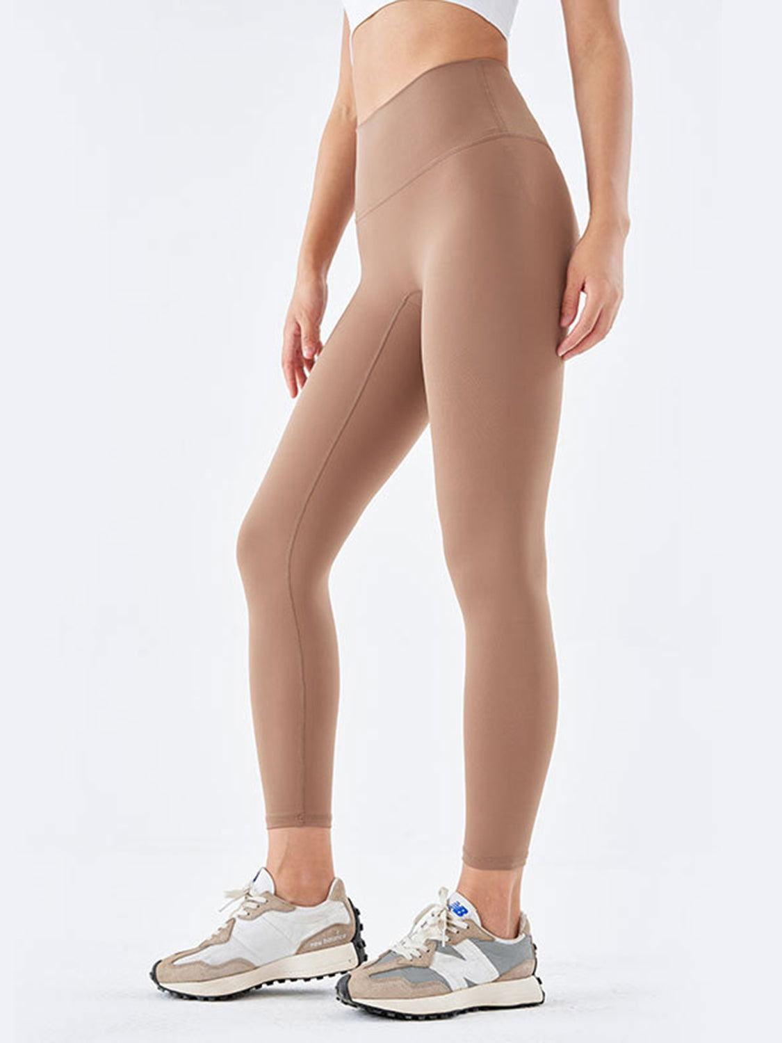 Wide Waistband Sports Leggings - Clothes For Her Online Store